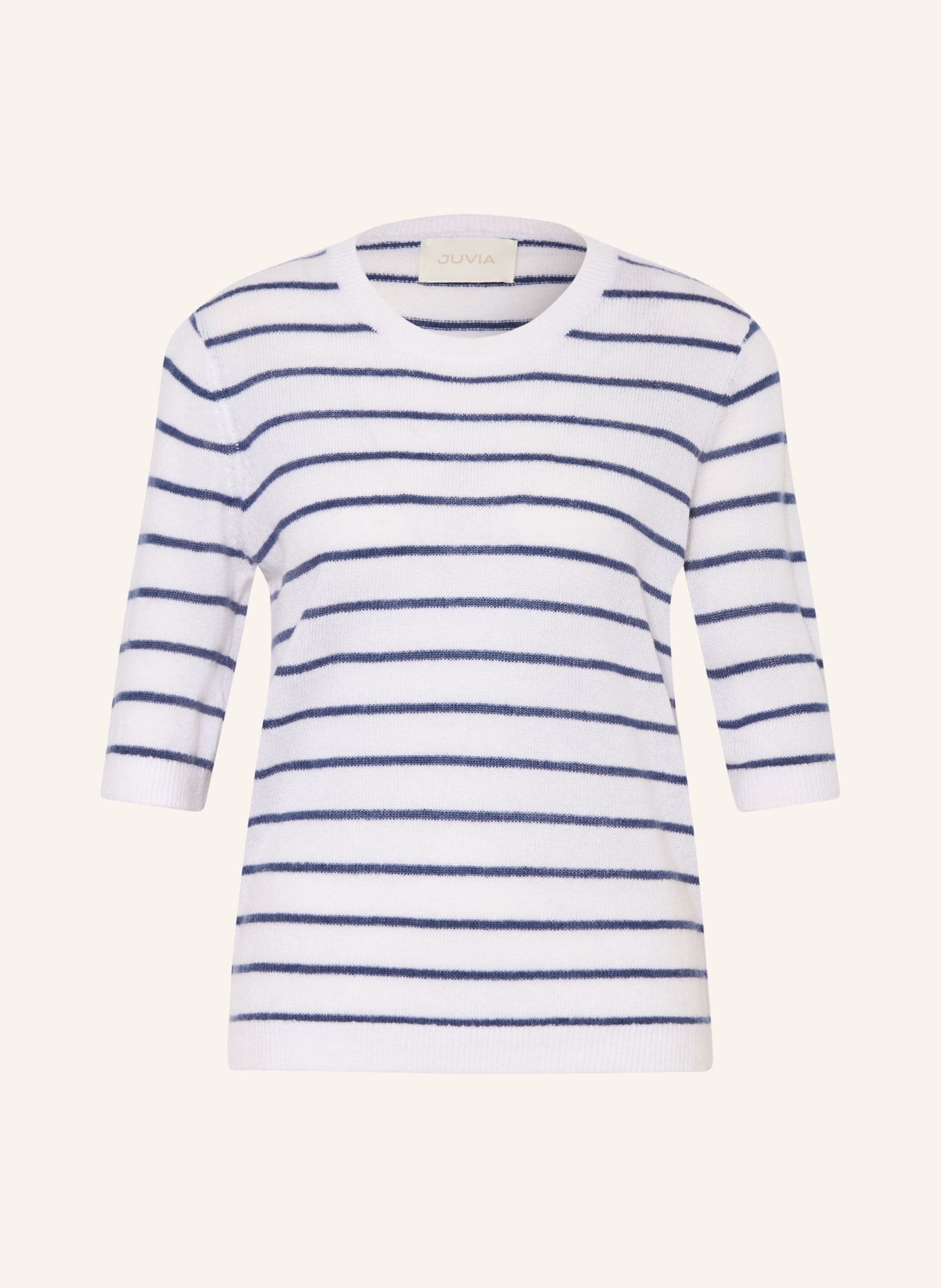 Juvia NANI Knit Shirt: DARK BLUE / WHITE