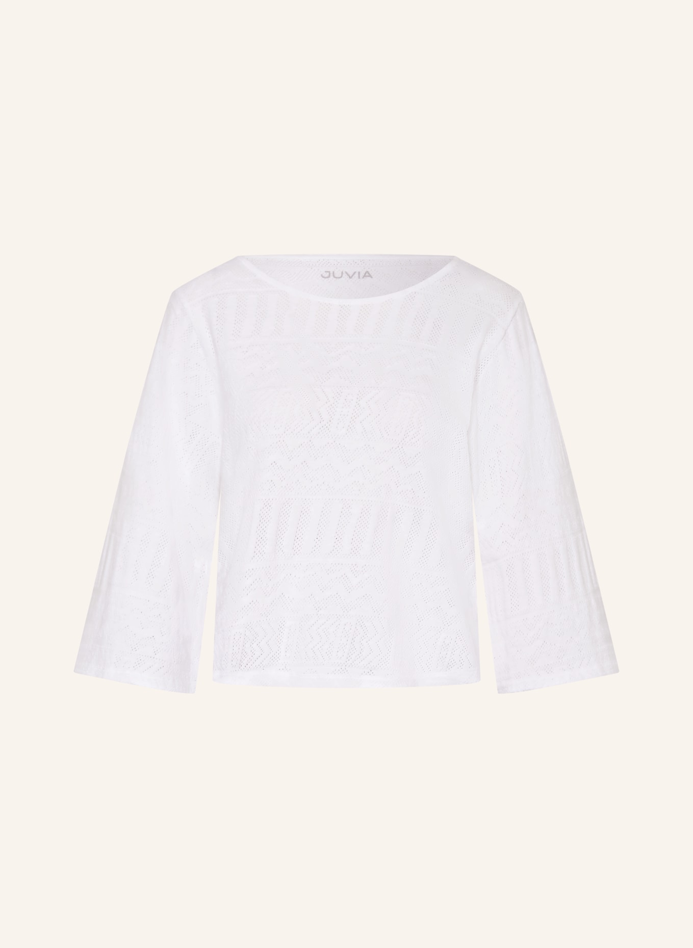 Juvia THERESA Sweater with 3/4-Length Sleeves: WHITE