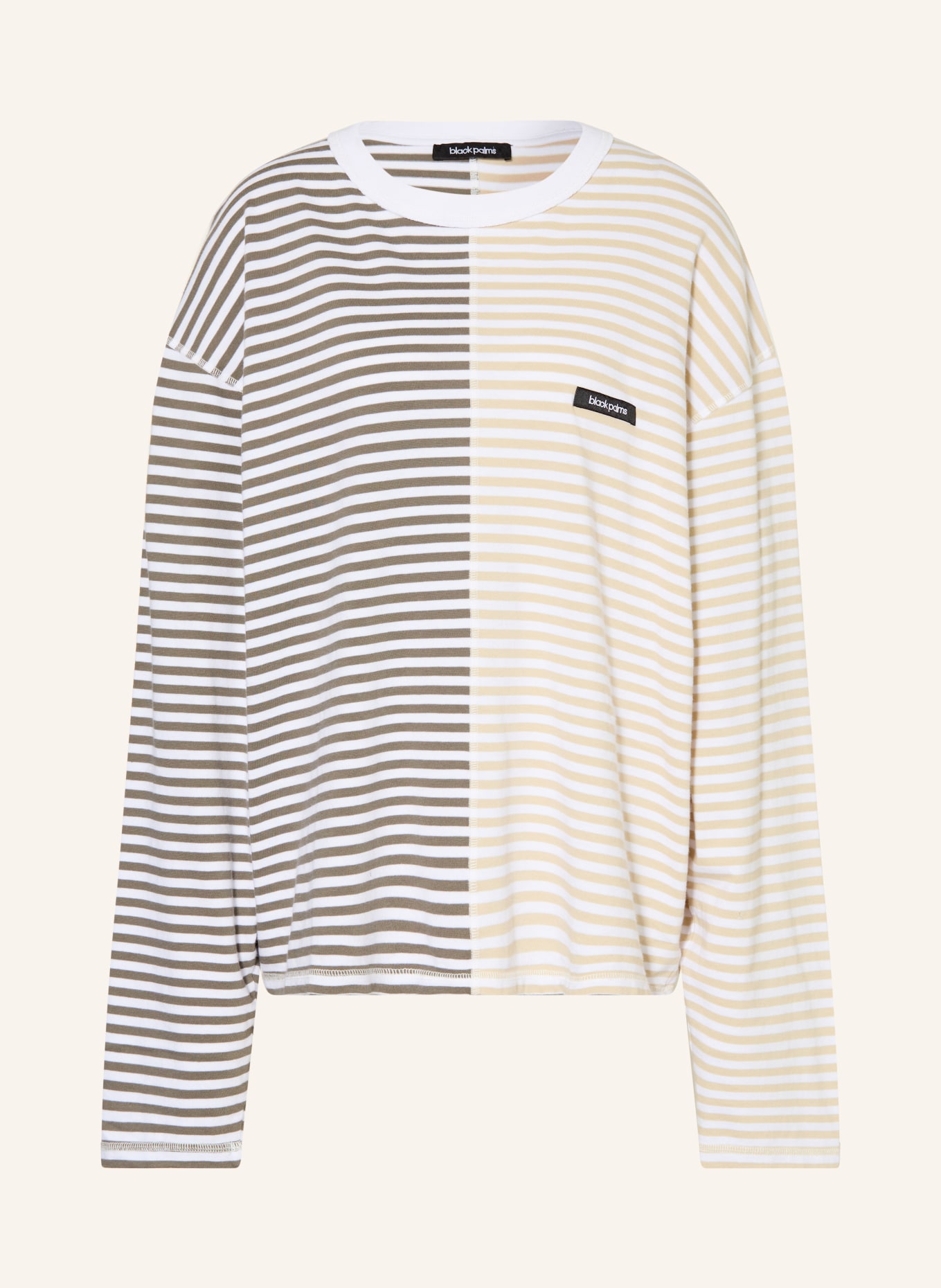 black palms Oversized-Longsleeve ICONIC: WEISS / BEIGE / KHAKI