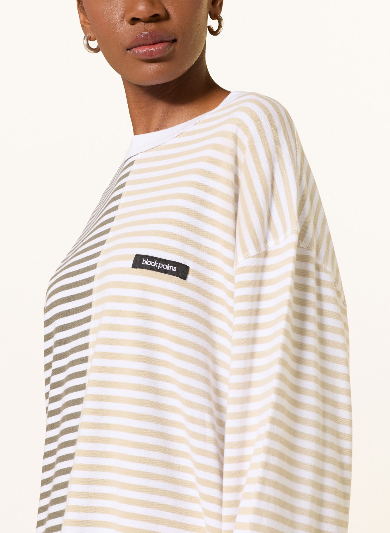 black palms Oversized-Longsleeve ICONIC: WEISS / BEIGE / KHAKI