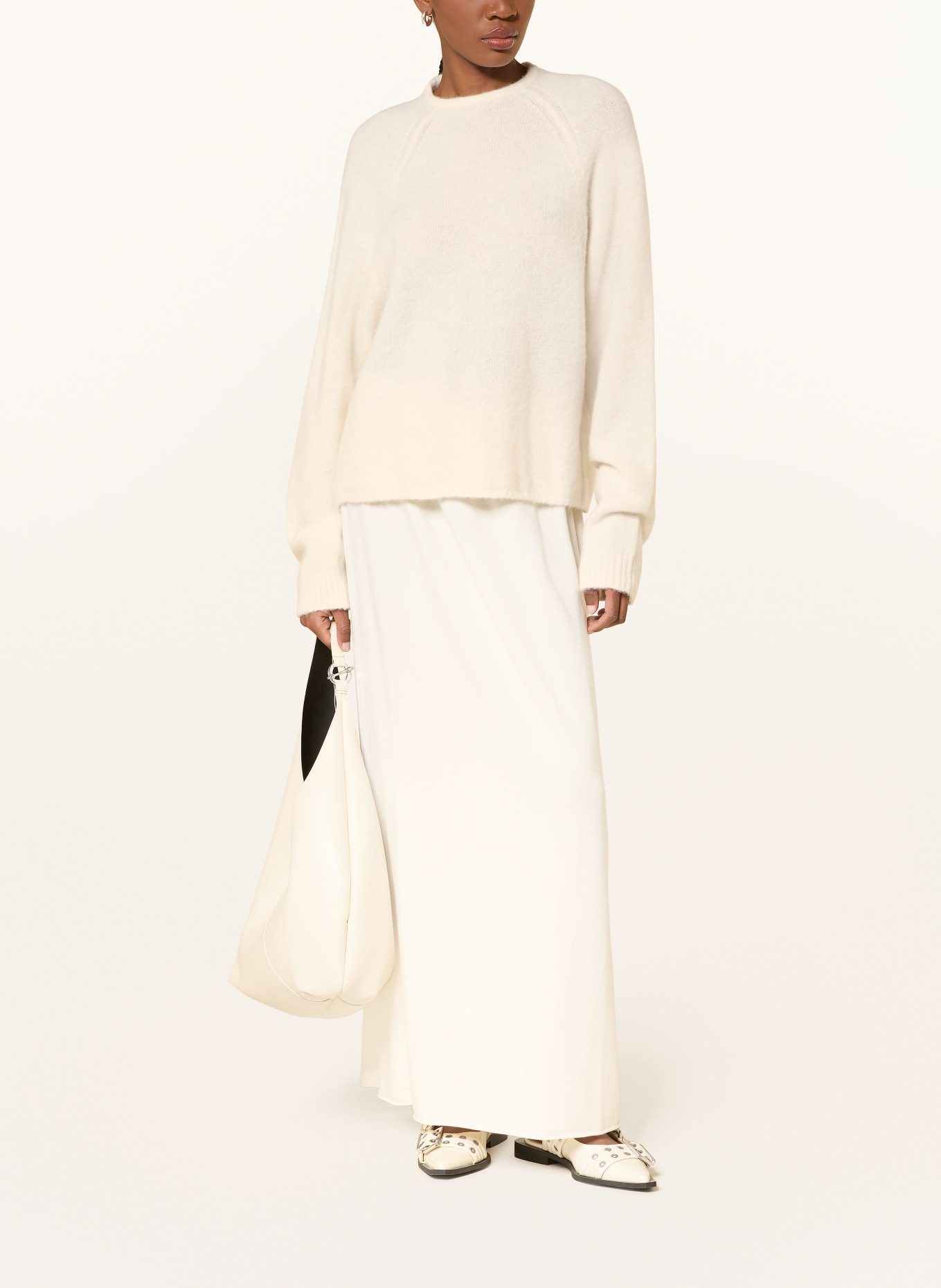 black palms Pullover GRACIEH mit Alpaka und Cut-out: CREME