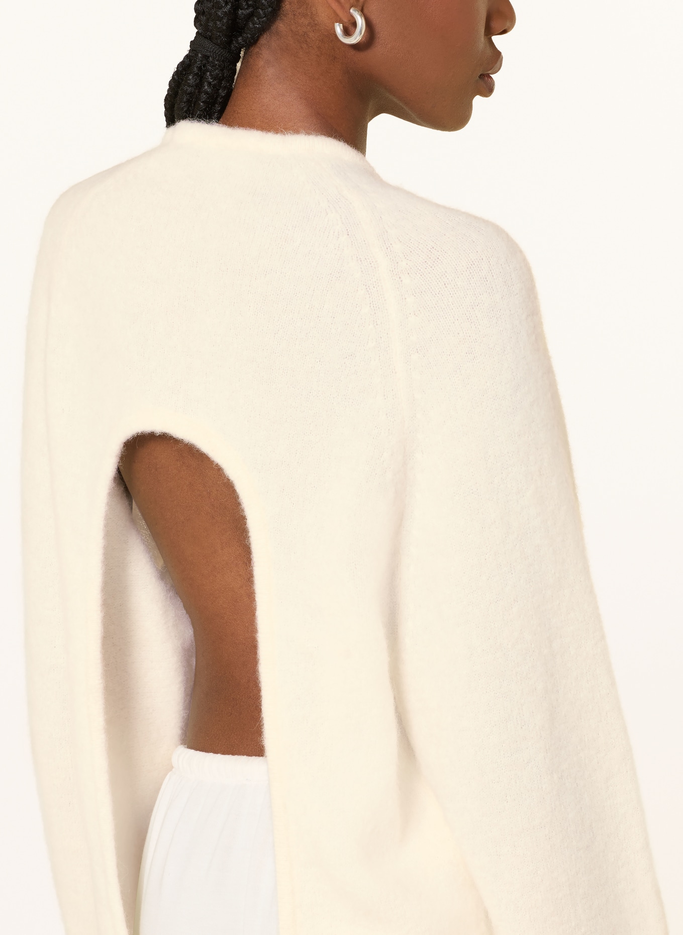 black palms Pullover GRACIEH mit Alpaka und Cut-out: CREME