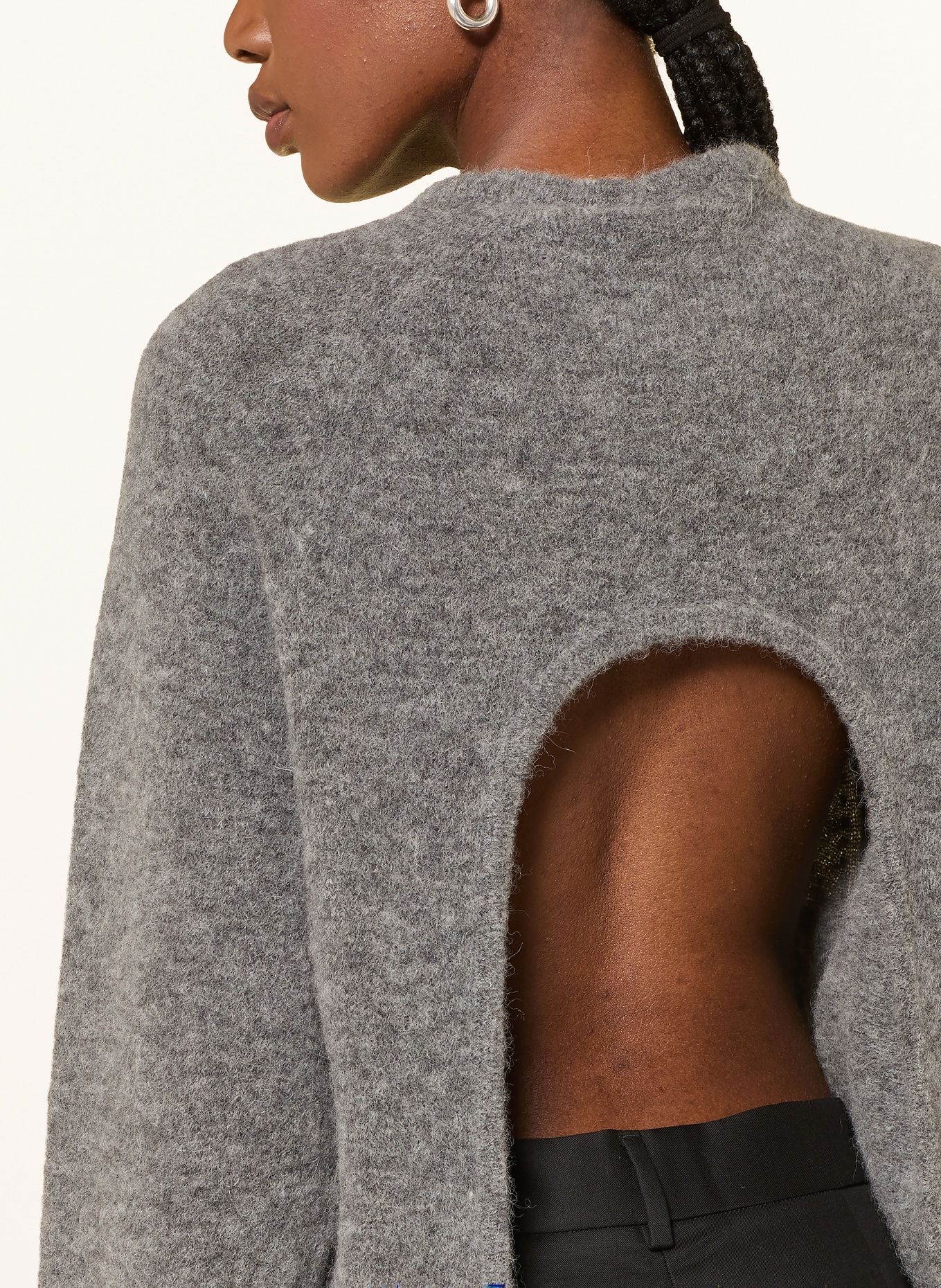 black palms Pullover GRACIEH mit Alpaka und Cut-out: GRAU