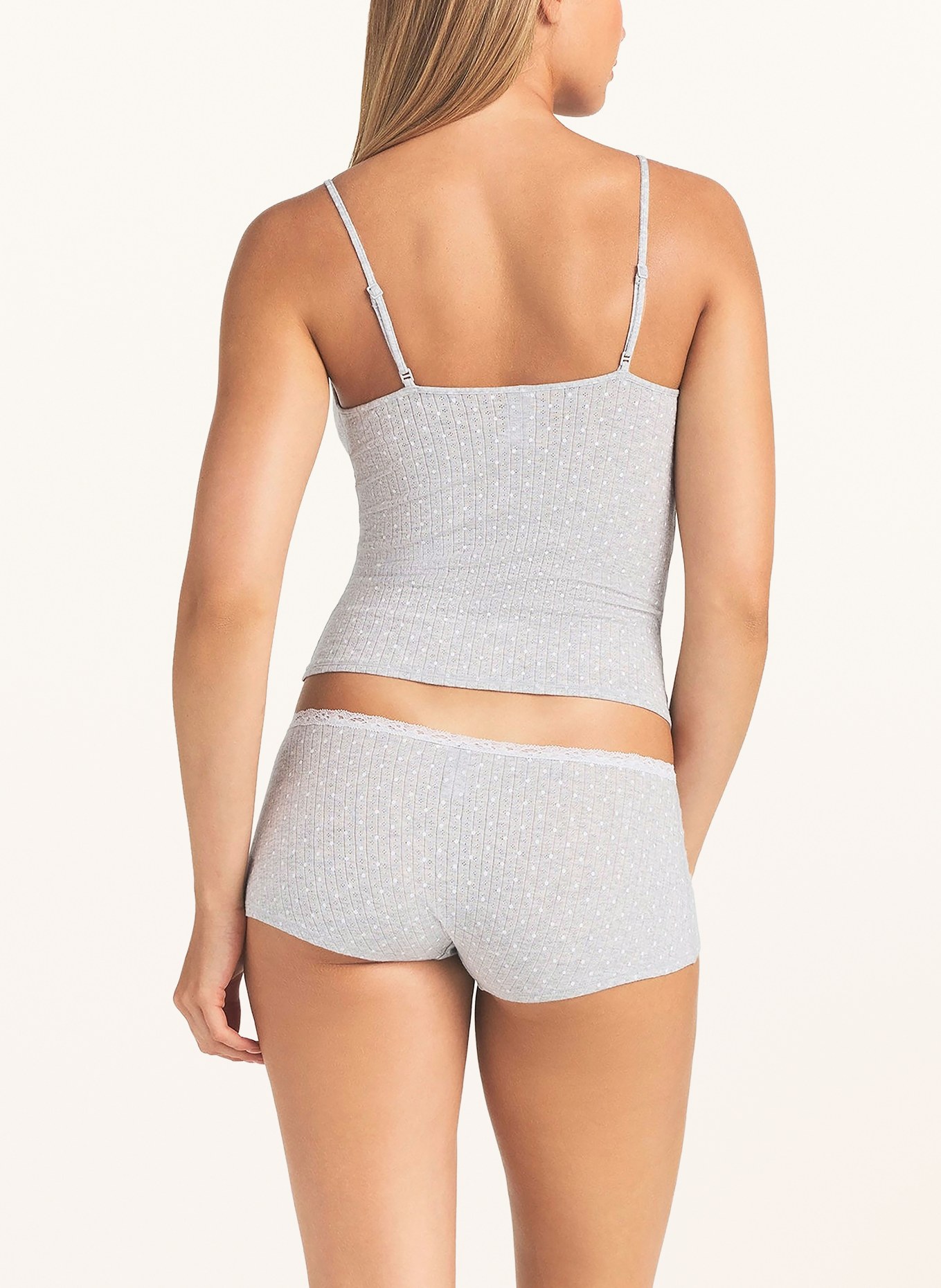 SKIMS Shorty-Schlafanzug LIGHTWEIGHT COTTON: LIGHT HEATHER GREY P