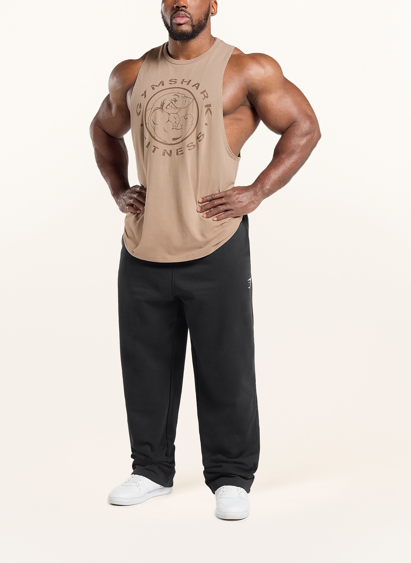 GYMSHARK Tanktop LEGACY: CAMEL / BRAUN