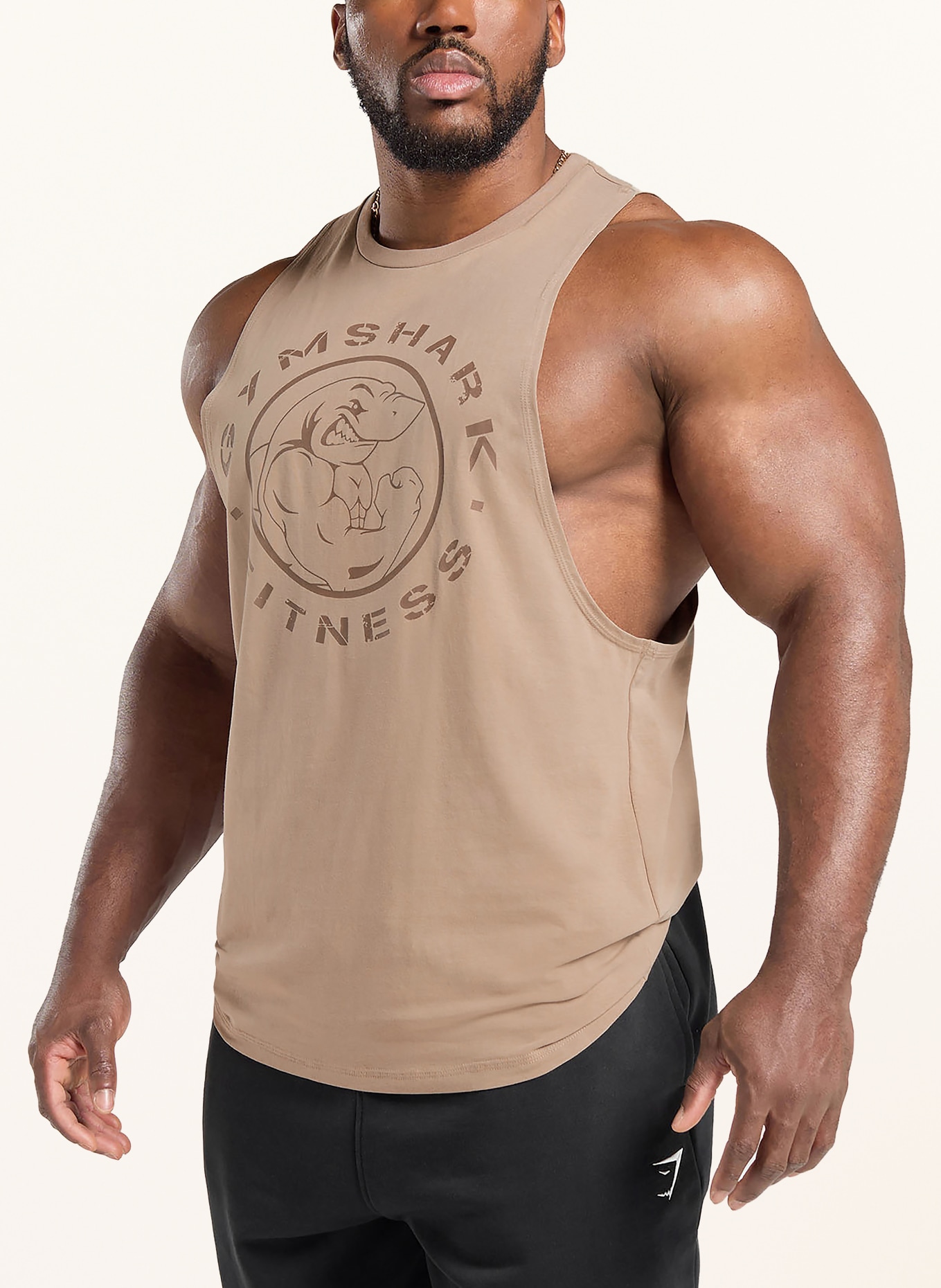 GYMSHARK Tanktop LEGACY: CAMEL / BRAUN