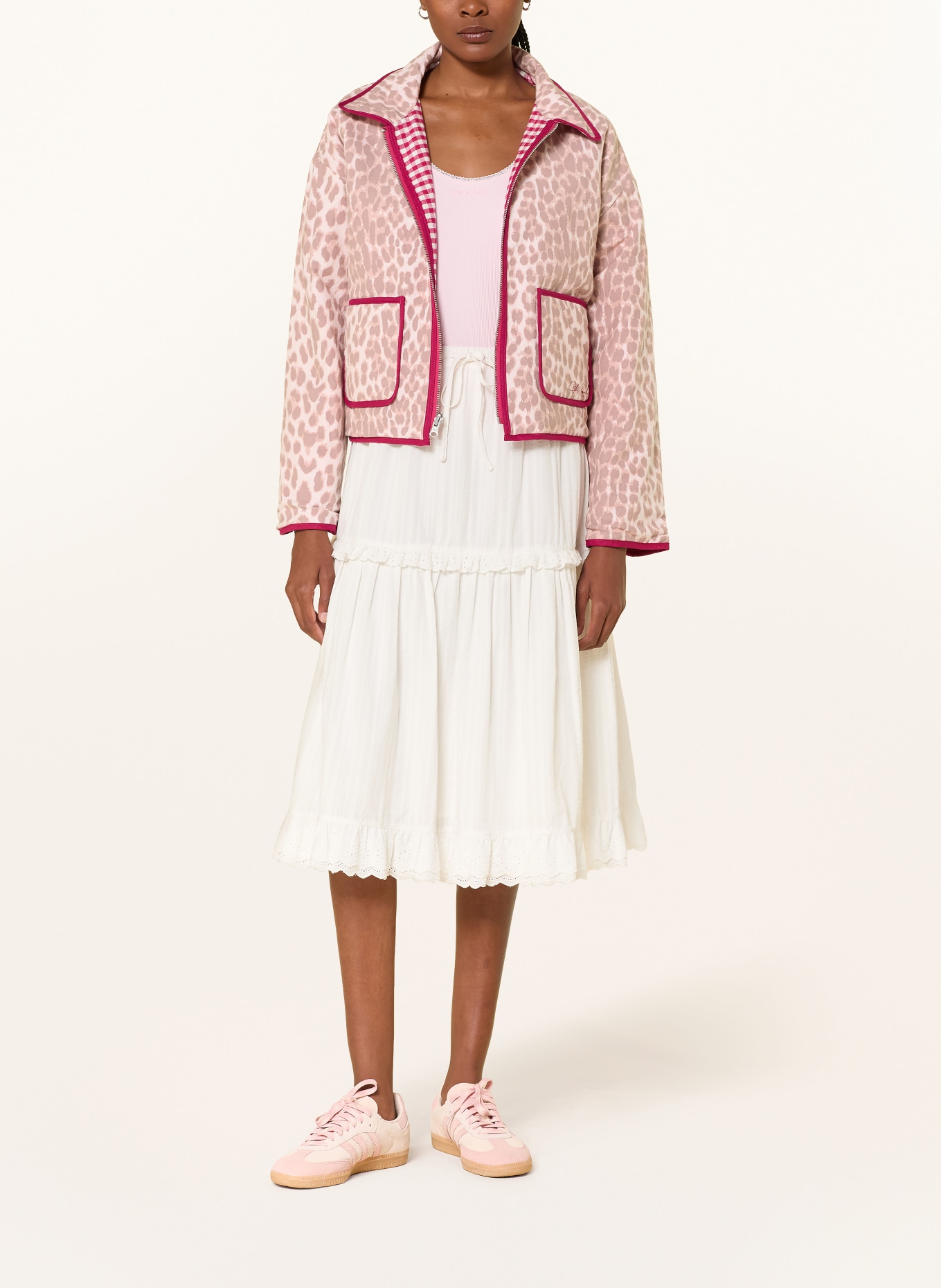 OH APRIL Jacke SOFIE zum Wenden: ROT / BRAUN / WEISS