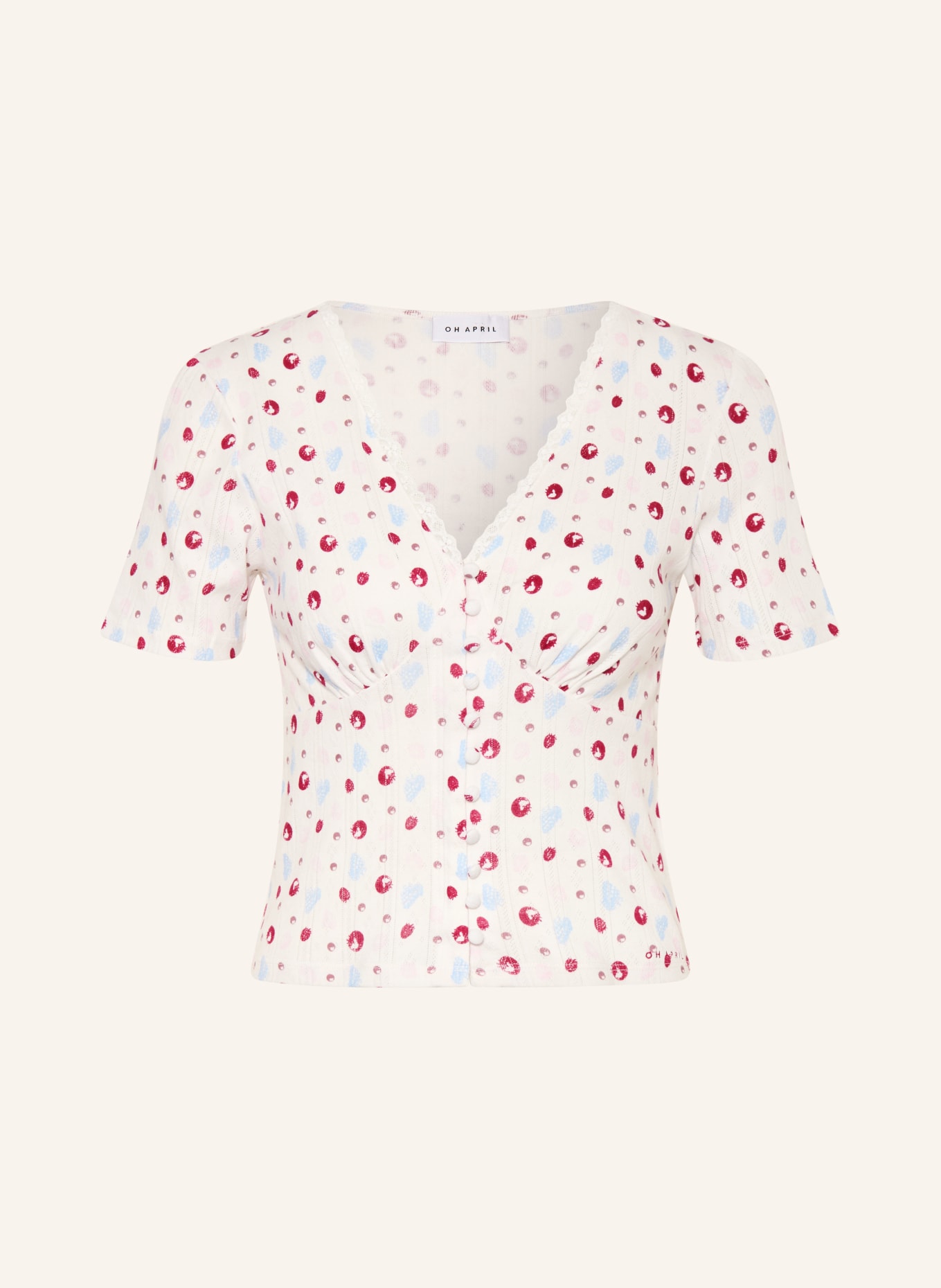 OH APRIL T-Shirt VIANNE: WEISS / ROT / BLAU