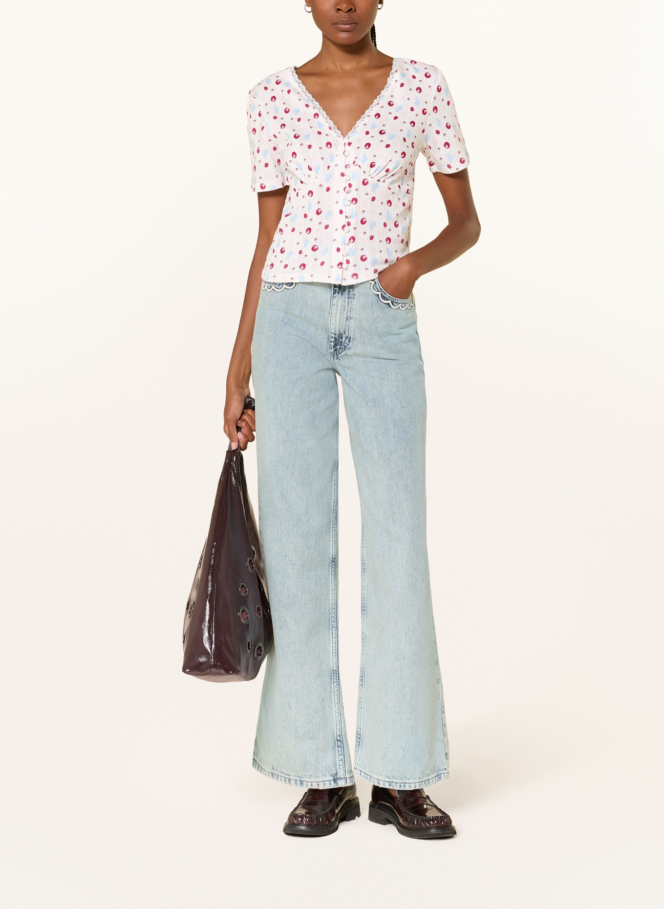 OH APRIL T-Shirt VIANNE: WEISS / ROT / BLAU