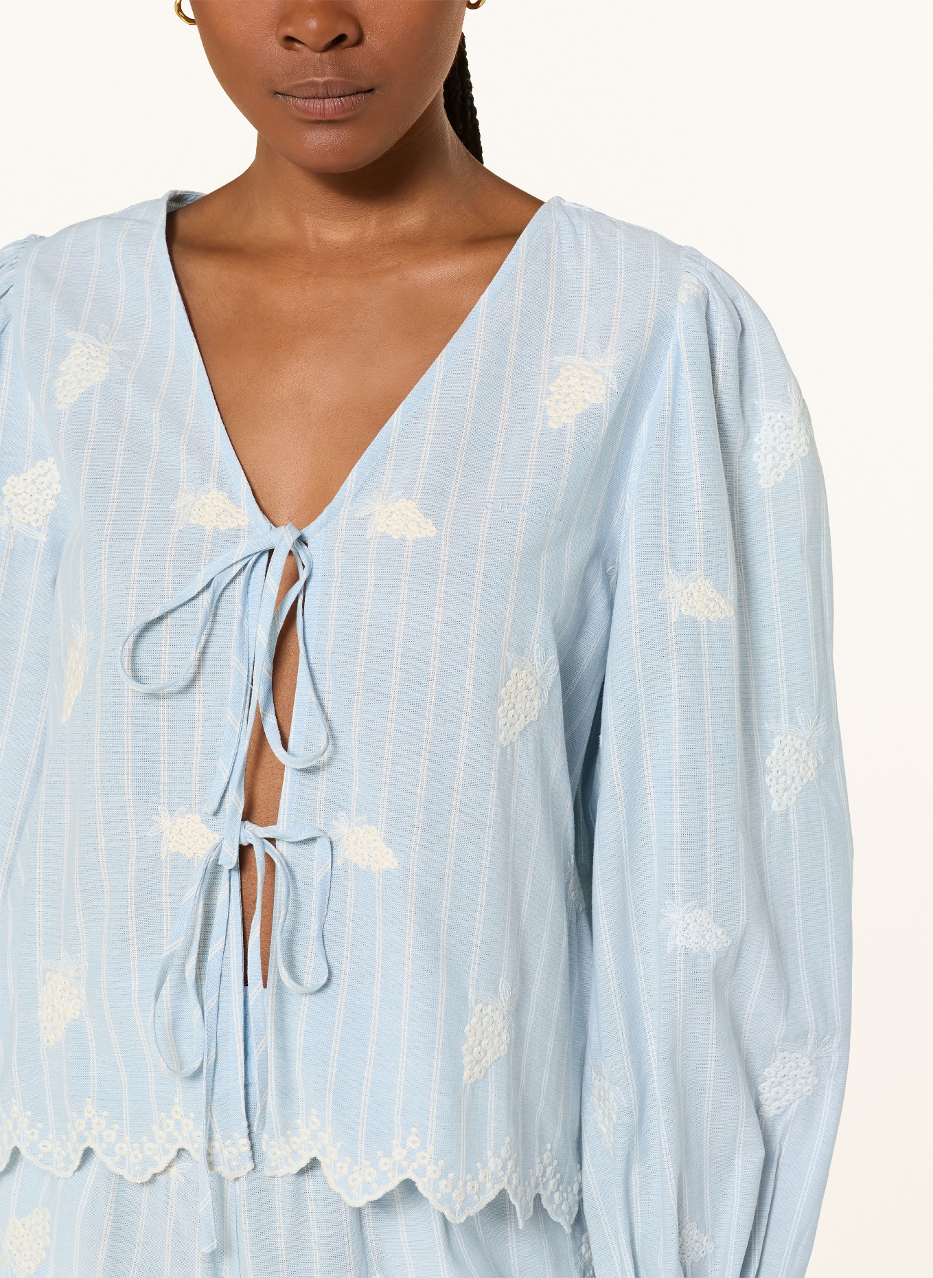 OH APRIL Blůza NINO: TMAVĚ MODRÁ / BÍLÁ