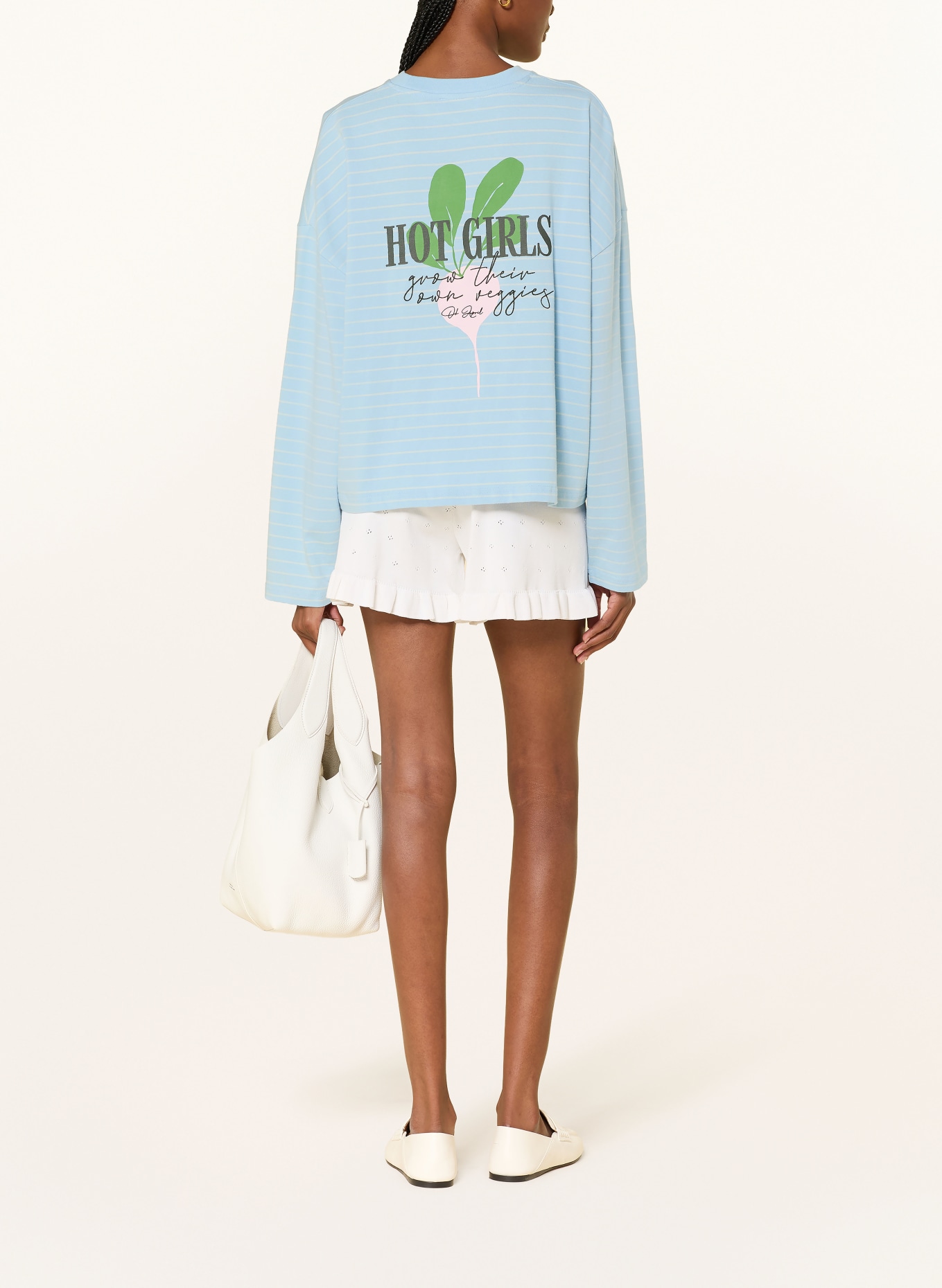 OH APRIL Longsleeve HOT GIRLS: HELLBLAU / CREME / GRÜN