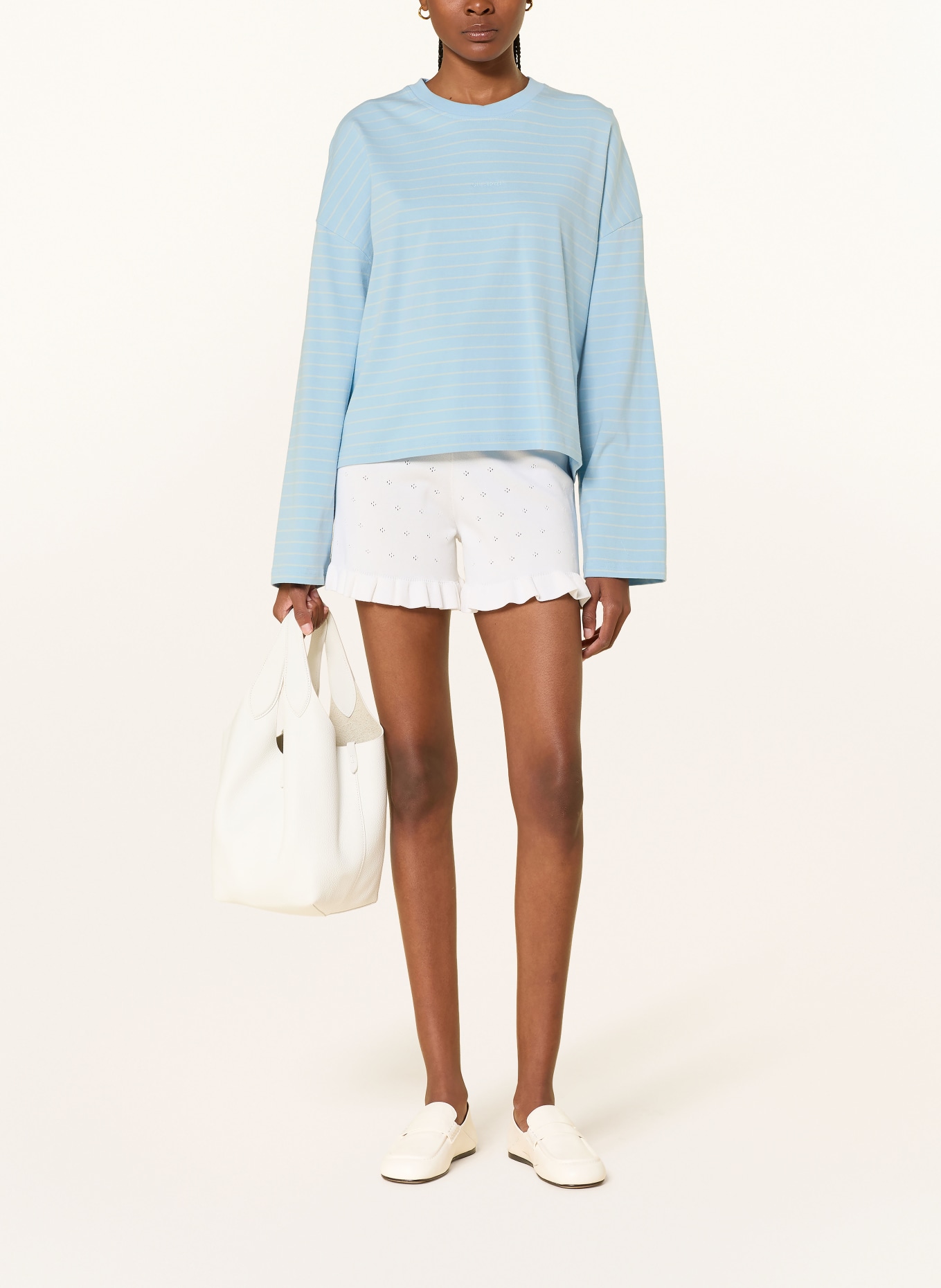 OH APRIL Longsleeve HOT GIRLS: HELLBLAU / CREME / GRÜN