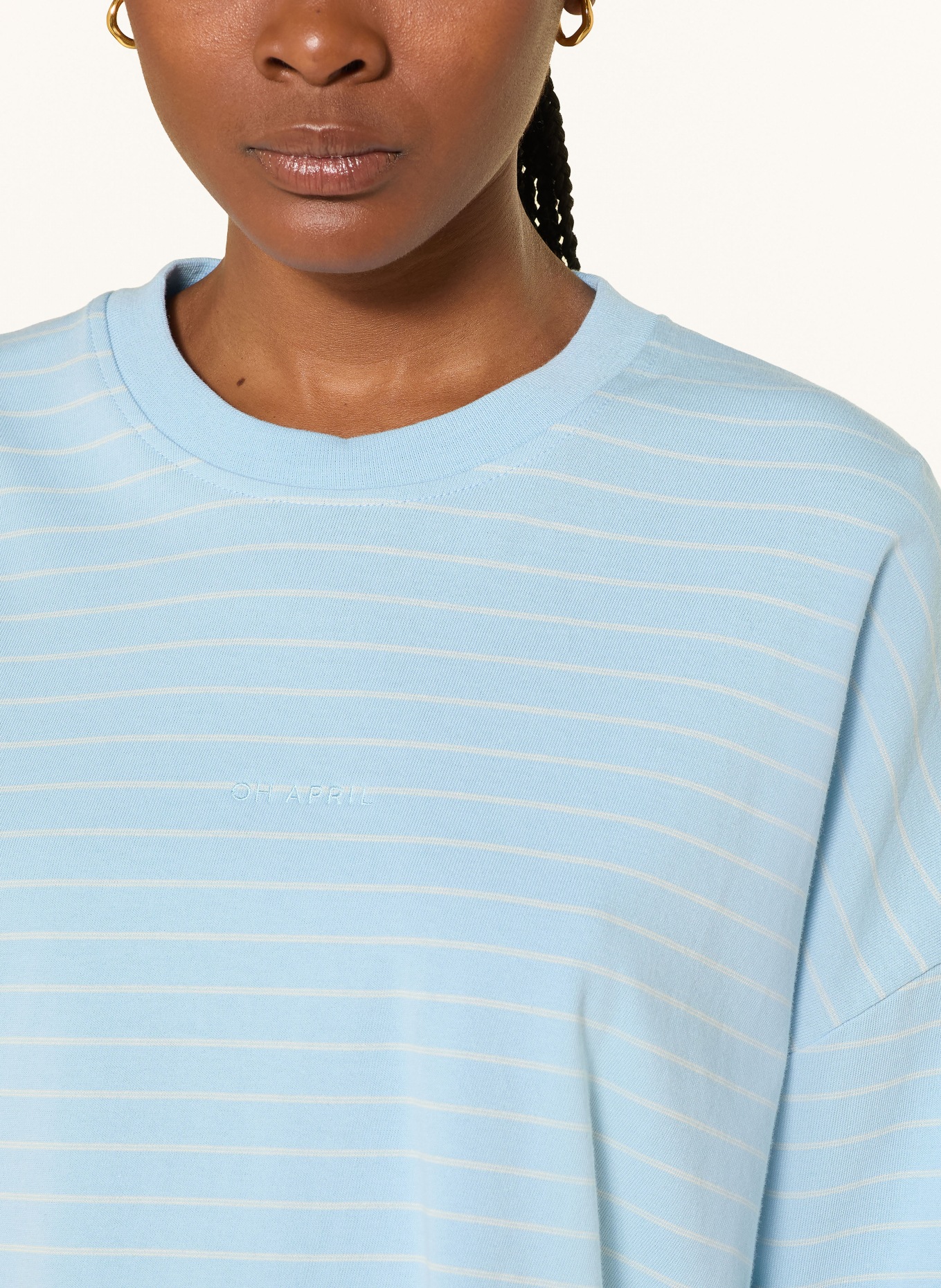 OH APRIL Longsleeve HOT GIRLS: HELLBLAU / CREME / GRÜN