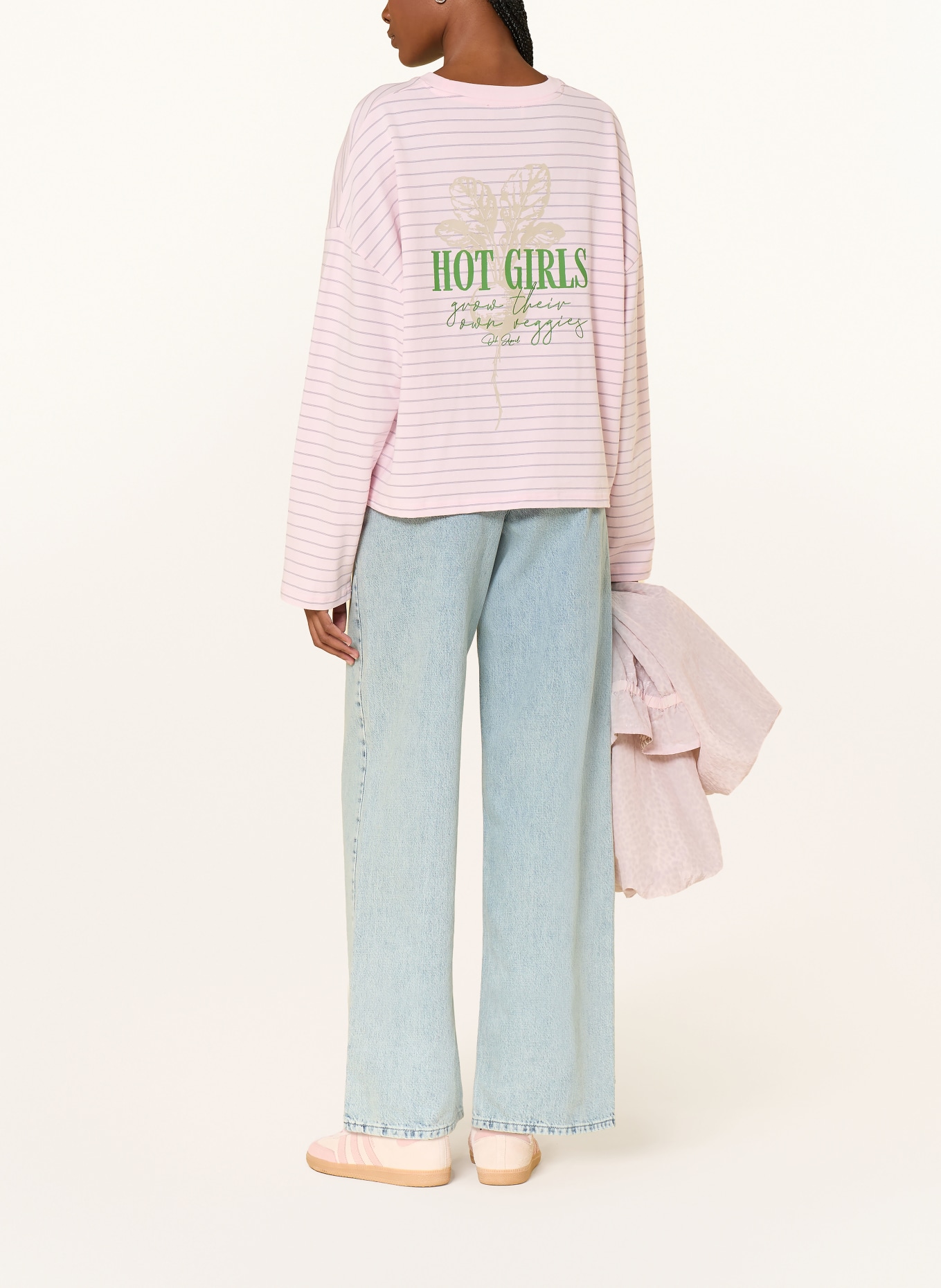 OH APRIL Longsleeve HOT GIRLS: ROSA / GRAU