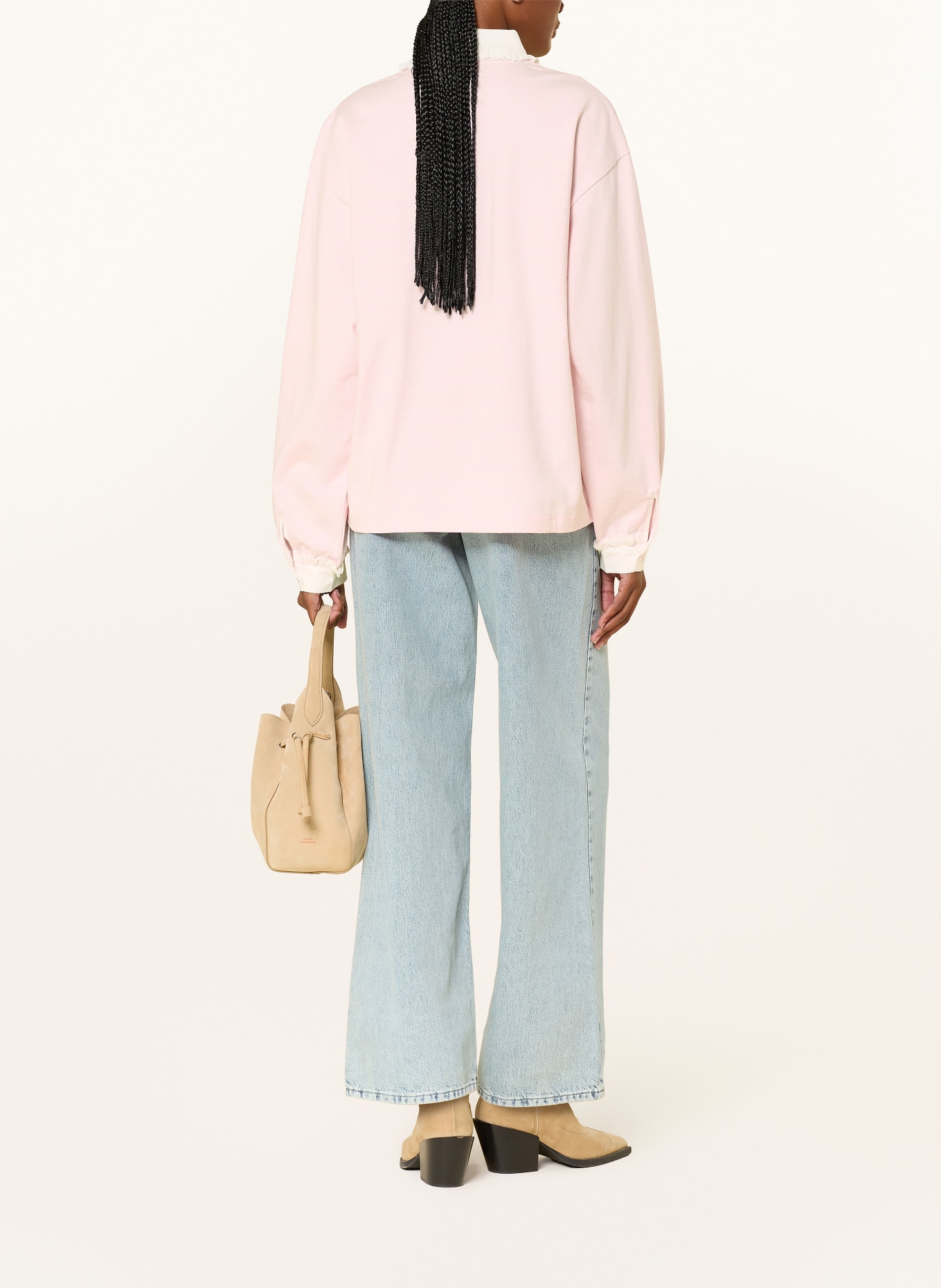 OH APRIL Jersey-Poloshirt JOLINA: ROSA / WEISS