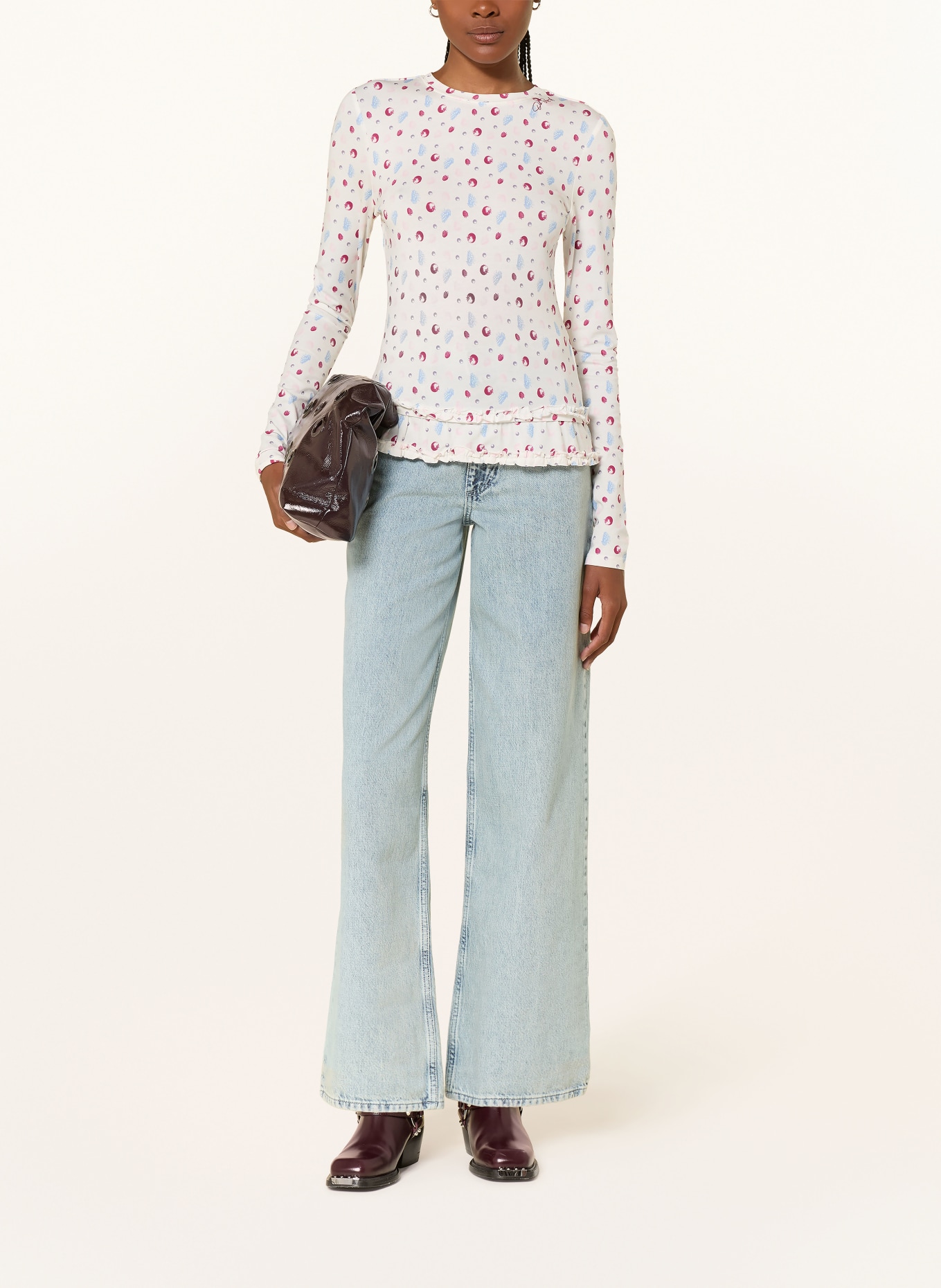 OH APRIL Longsleeve MARIELLA: WEISS / ROT / BLAU