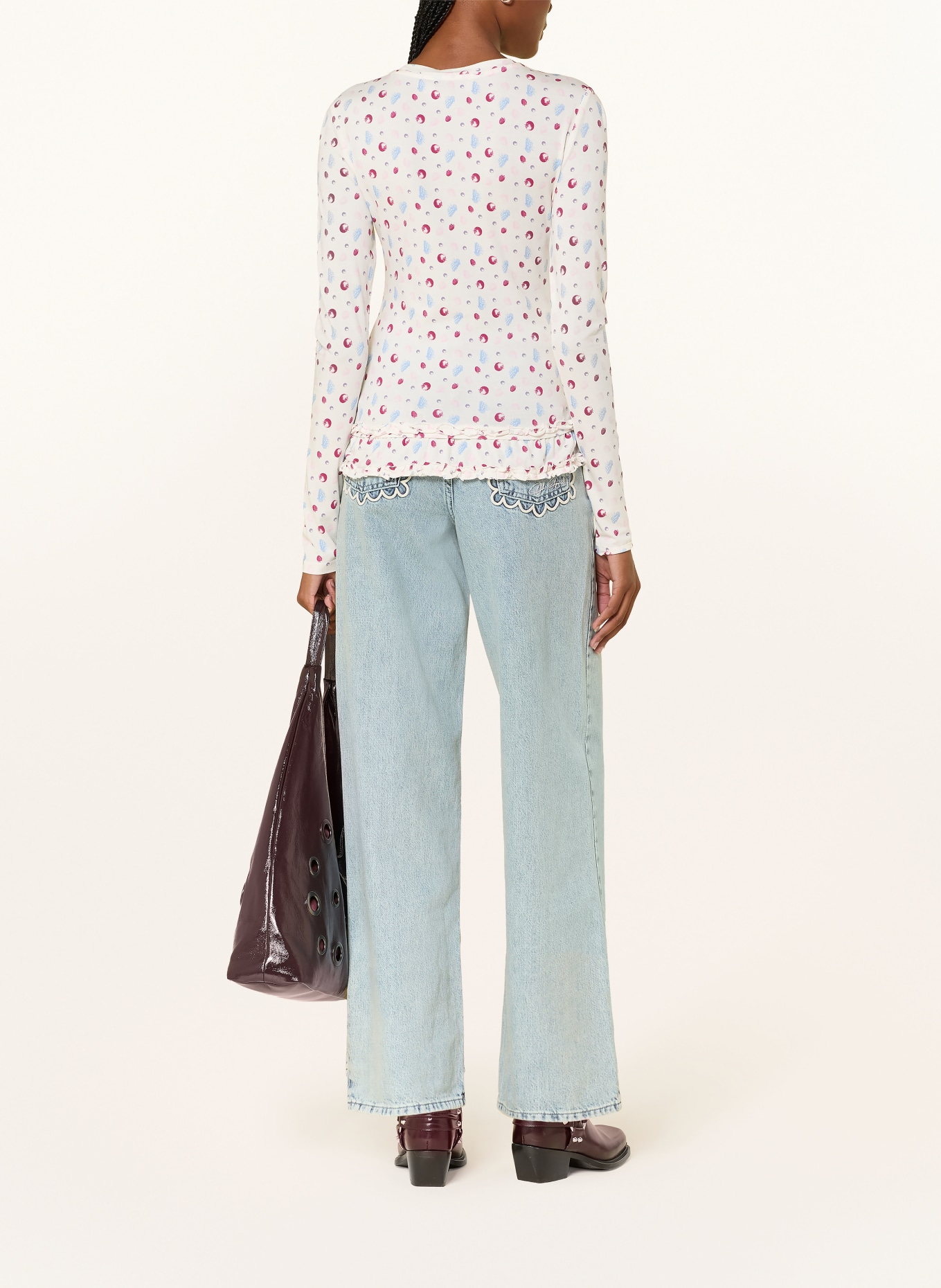 OH APRIL Longsleeve MARIELLA: WEISS / ROT / BLAU