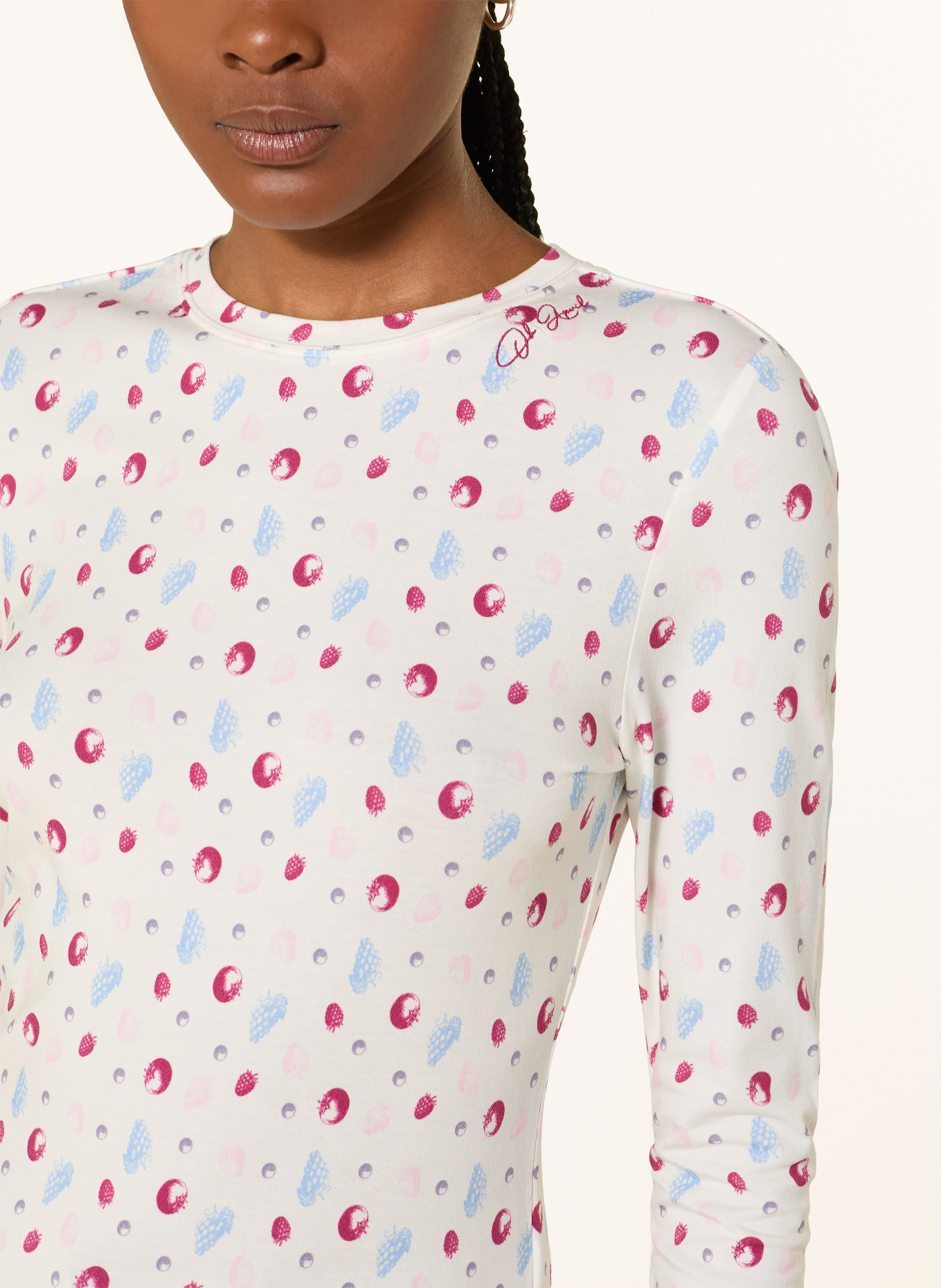 OH APRIL Longsleeve MARIELLA: WEISS / ROT / BLAU