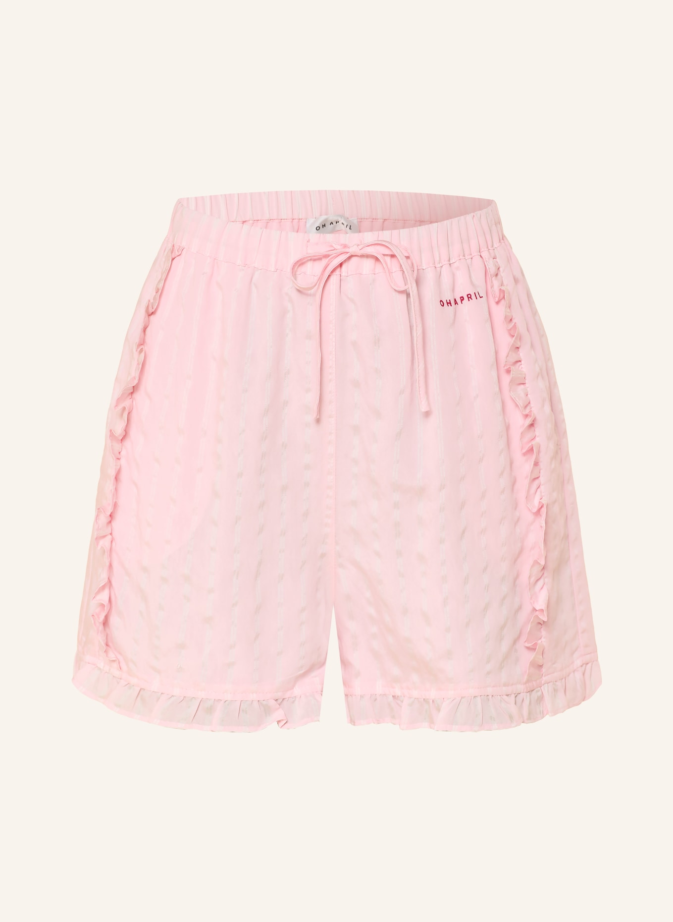 OH APRIL Shorts VALE mit Rüschen: ROSA / WEISS
