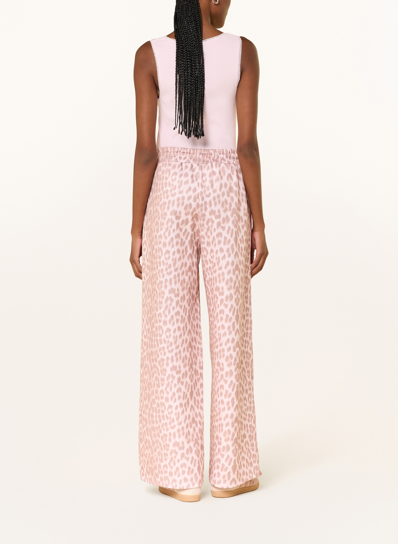 OH APRIL Pantalon de survêtement KAEL à bandes galon: ROSE CLAIR / MARRON CLAIR / MARRON