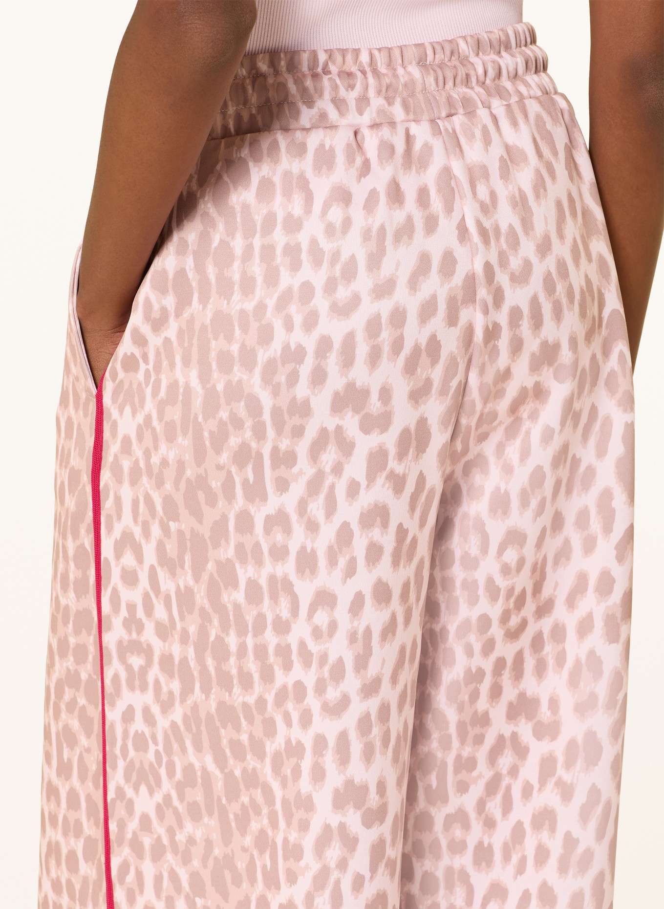 OH APRIL Pantalon de survêtement KAEL à bandes galon: ROSE CLAIR / MARRON CLAIR / MARRON