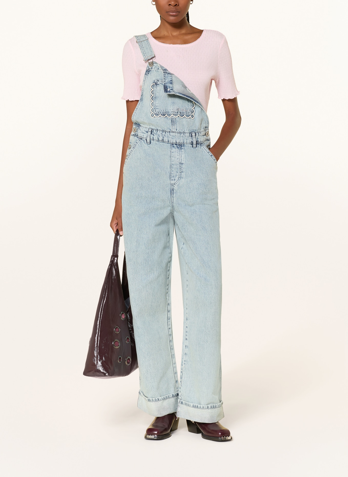 OH APRIL Jeans-Latzhose SOLEI: HELLBLAU