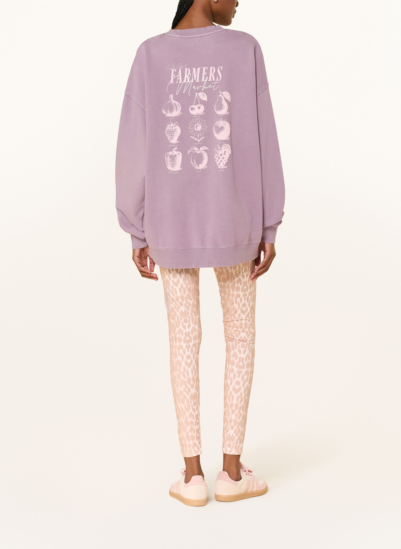 OH APRIL Bluza oversize FARMERS MARKET: LILA / JASNOFIOLETOWY / BIAŁY