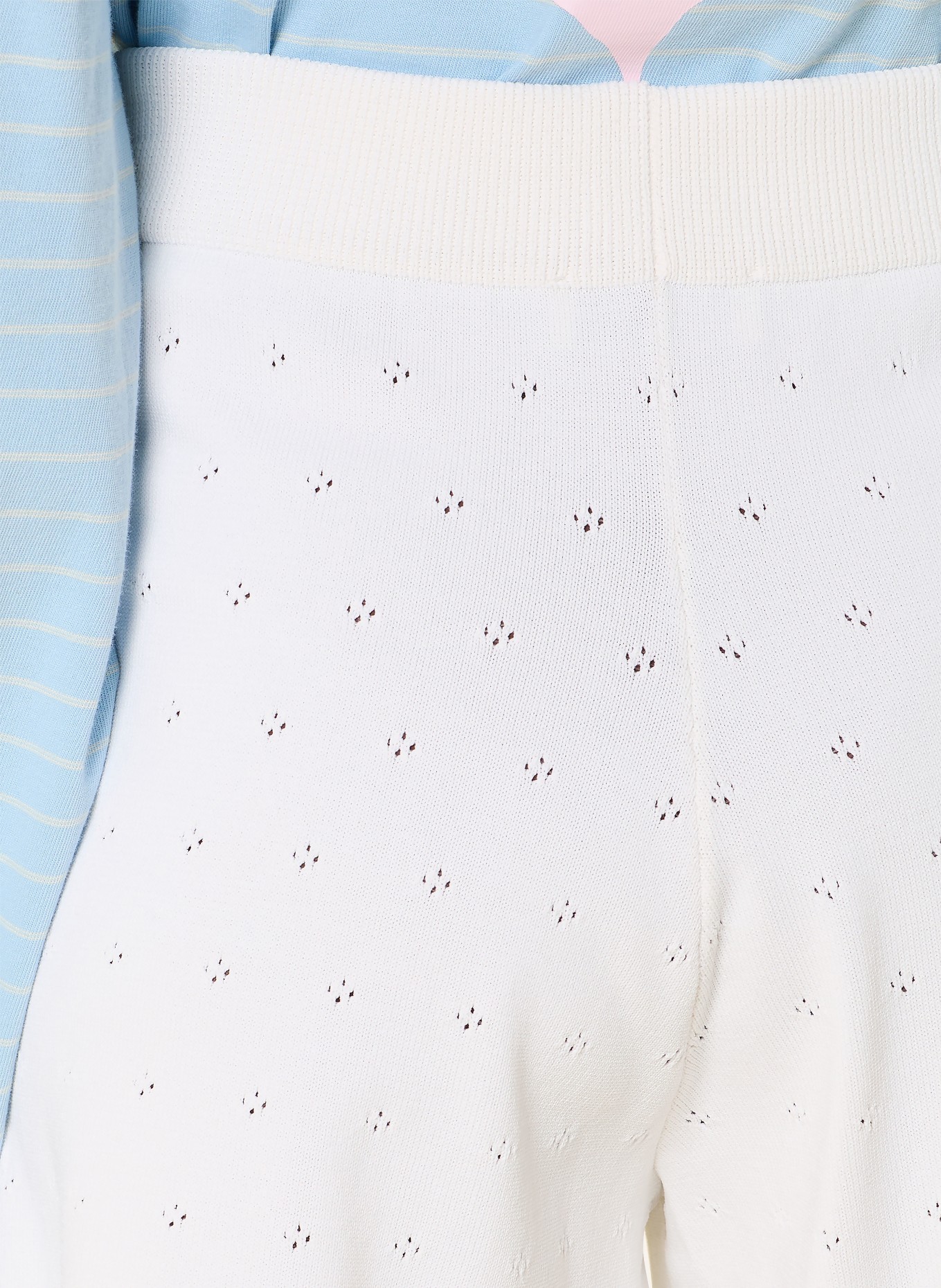 OH APRIL Short en maille LILOU à volants: BLANC