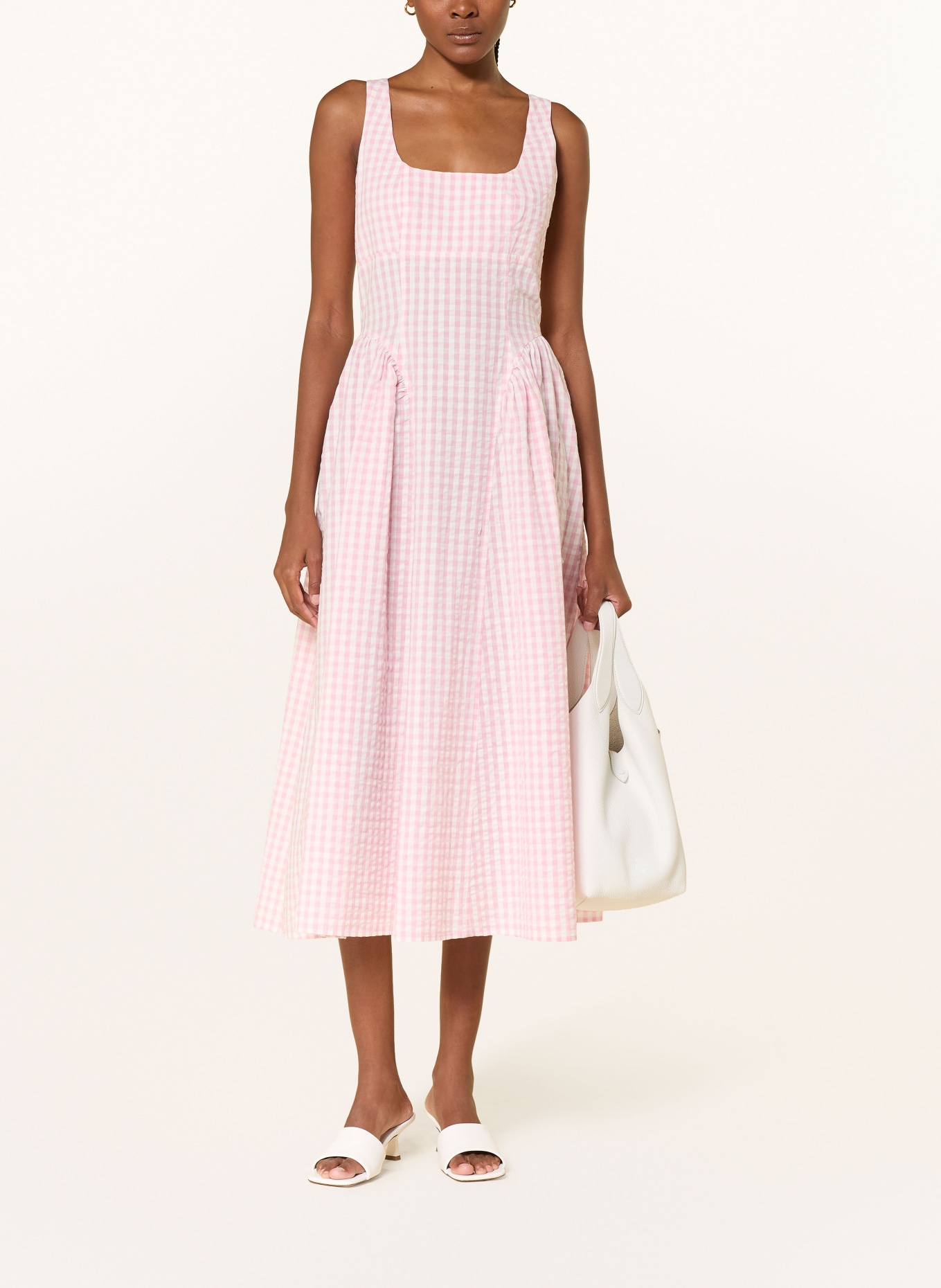 OH APRIL Šaty ARWEN: RŮŽOVÁ / BÍLÁ