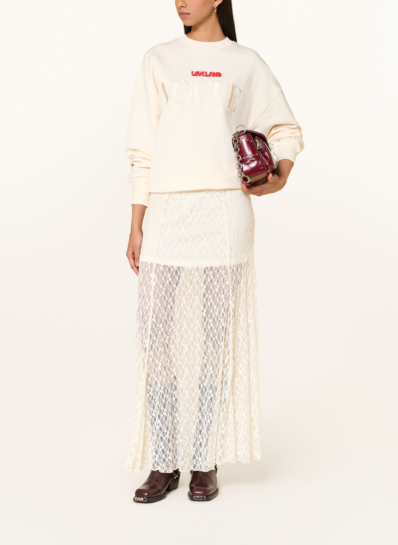 VOGUE COLLECTION Sweatshirt: CREAM / RED / BLUE