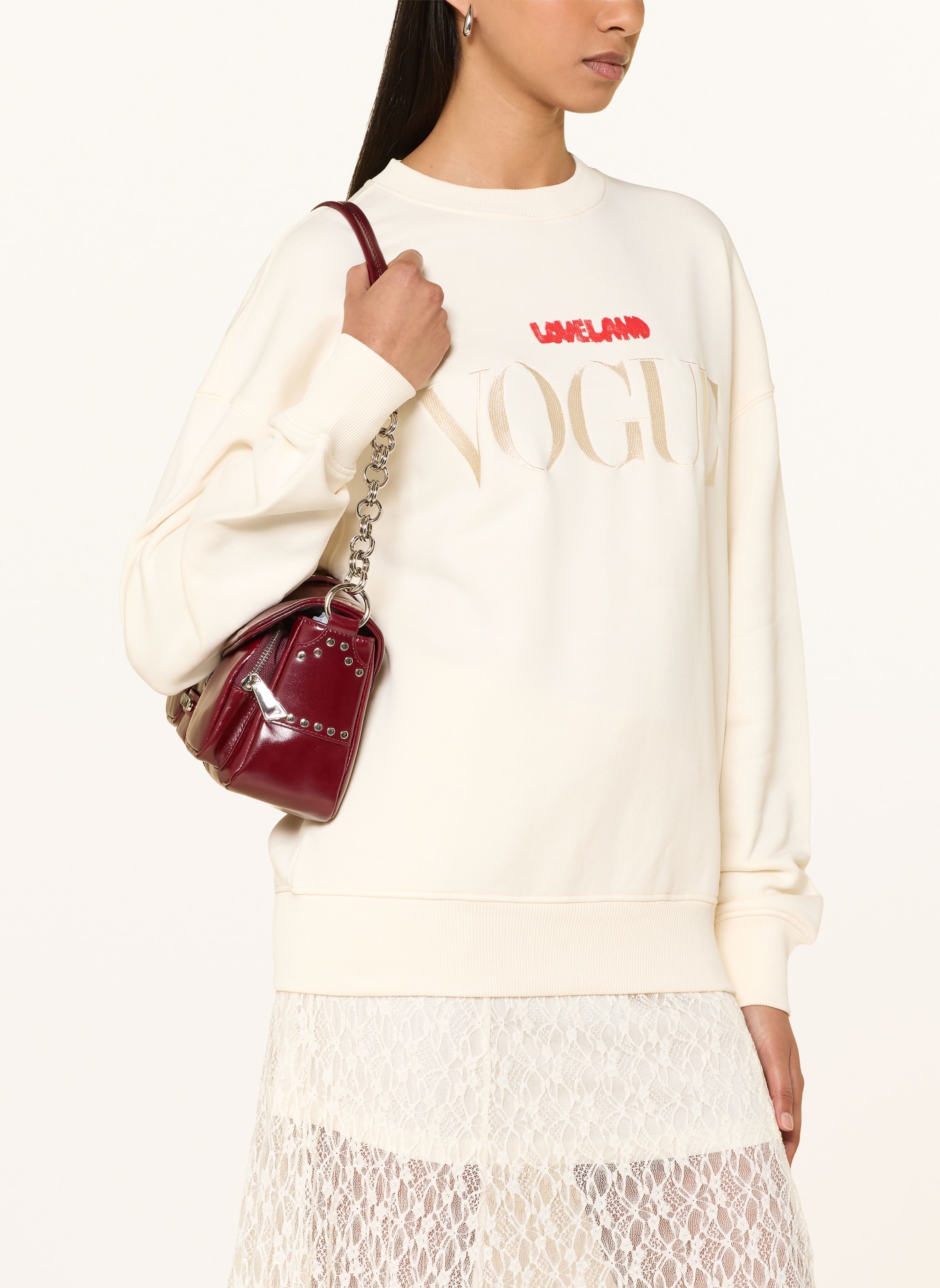 VOGUE COLLECTION Sweatshirt: CREAM / RED / BLUE