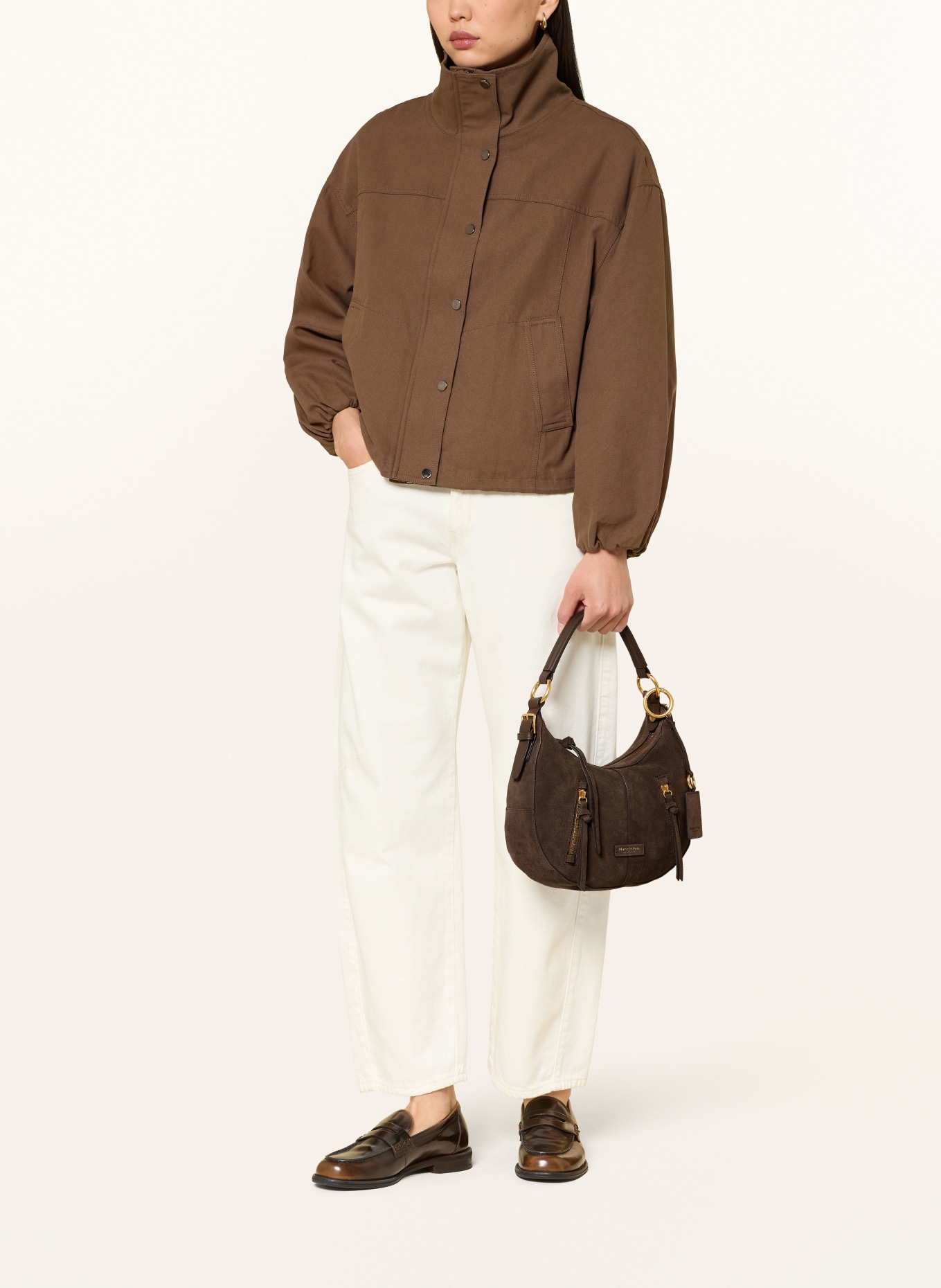 Marc O'Polo Shoulder bag: DARK BROWN / GOLD