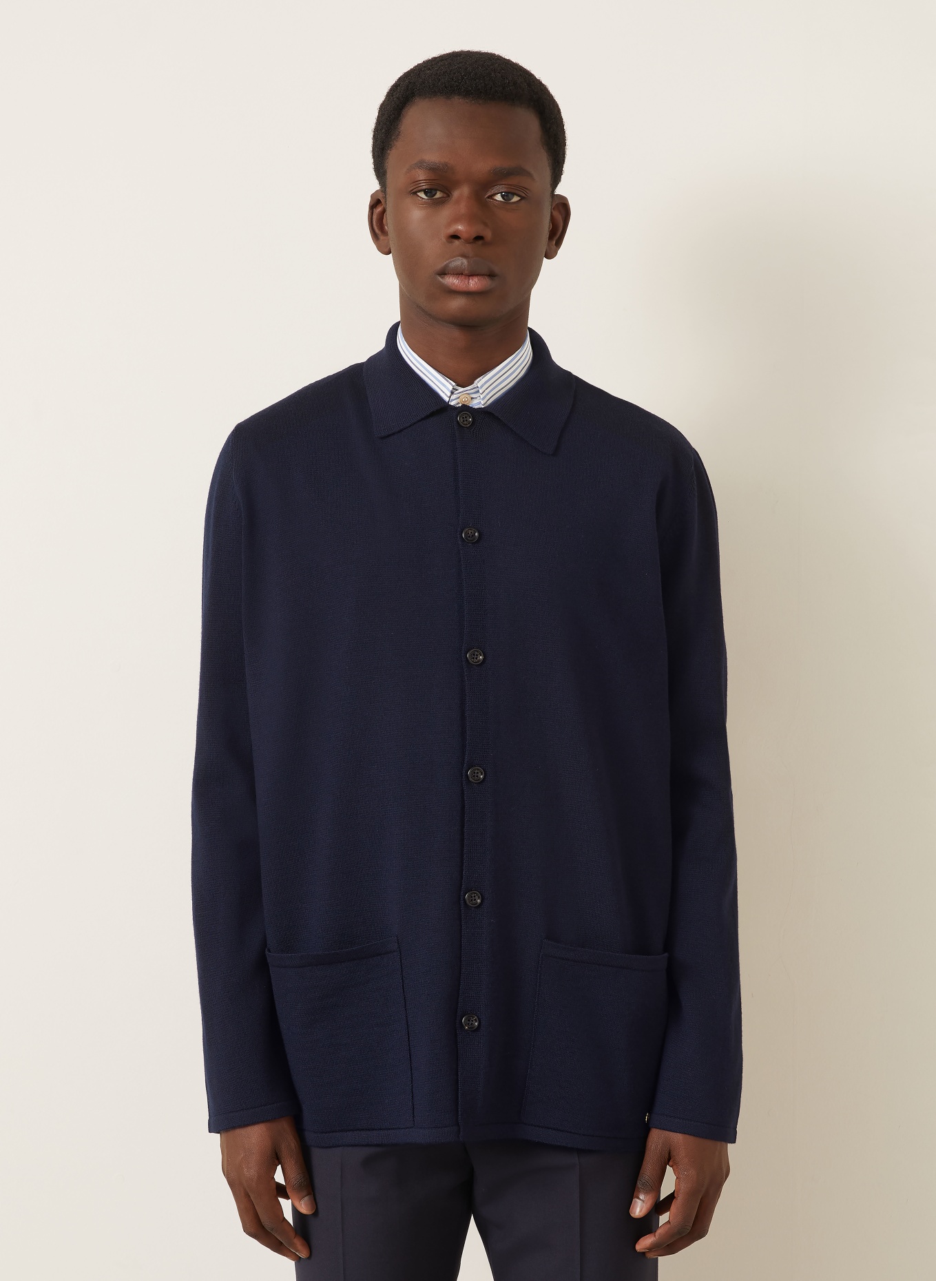 VALENTINO Cardigan VLOGO SIGNATURE: BLEU FONCÉ