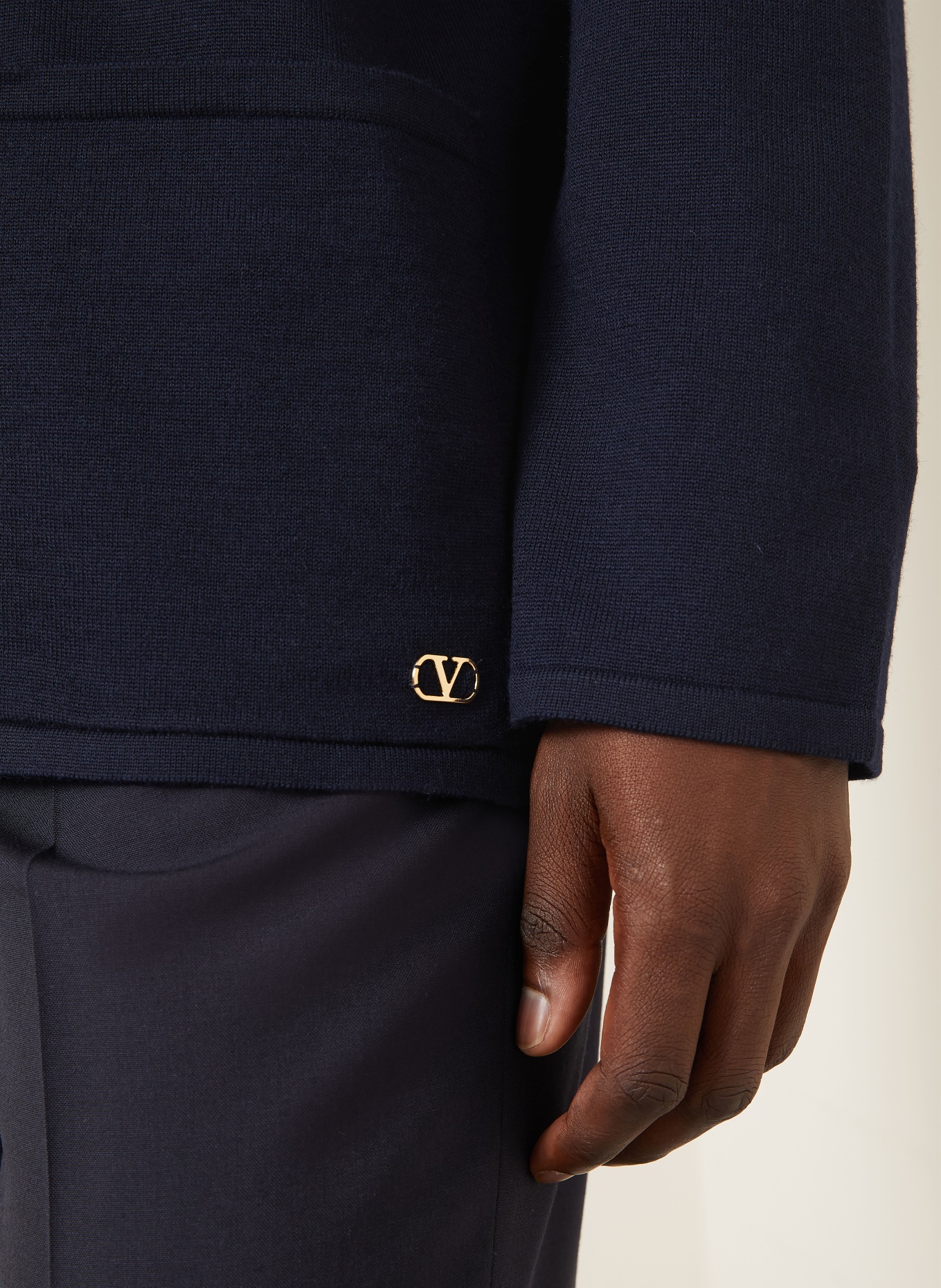 VALENTINO Cardigan VLOGO SIGNATURE: BLEU FONCÉ