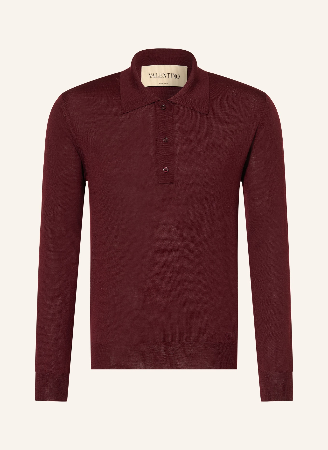 VALENTINO Strick-Poloshirt: DUNKELROT