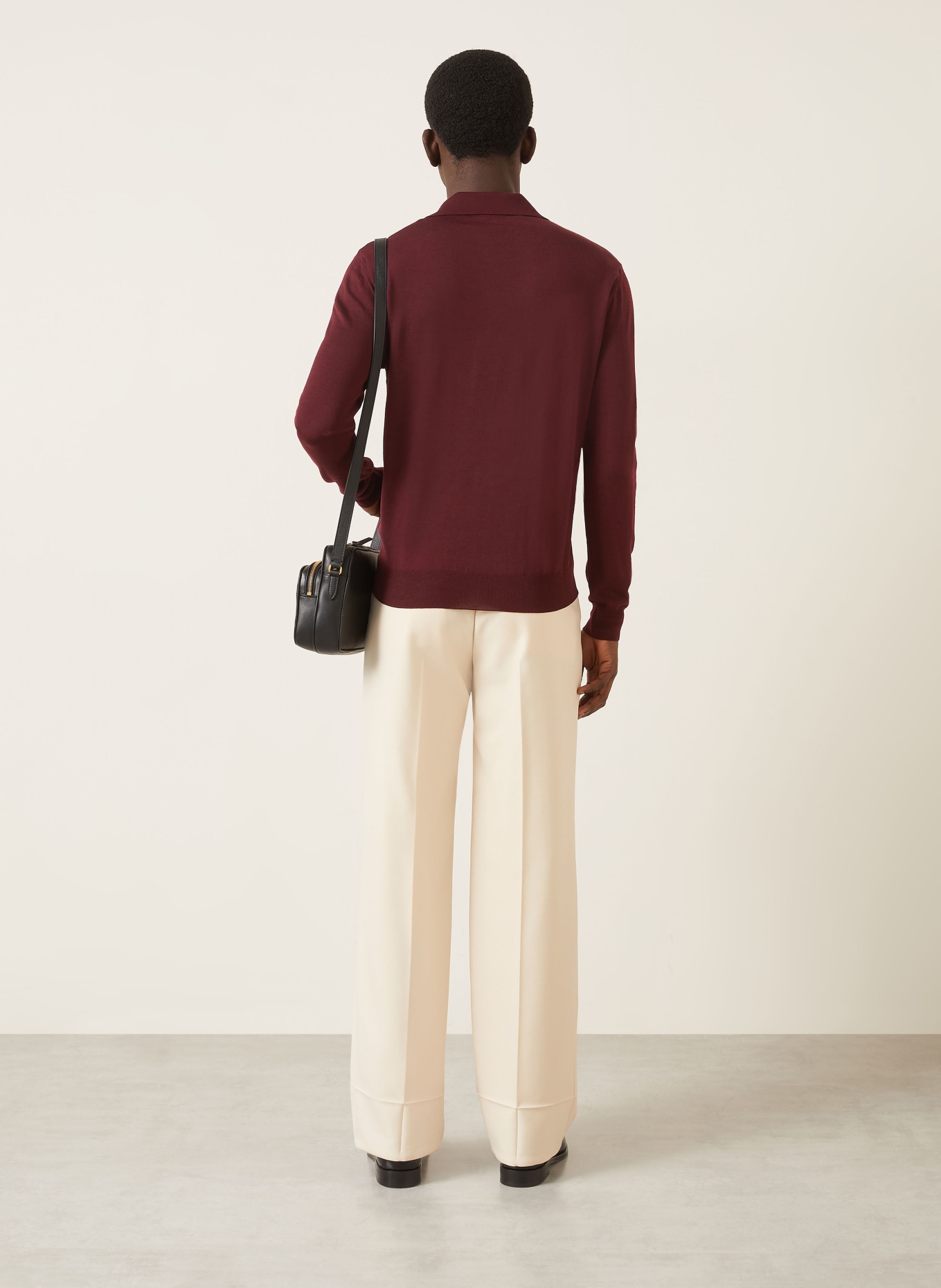 VALENTINO Strick-Poloshirt: DUNKELROT