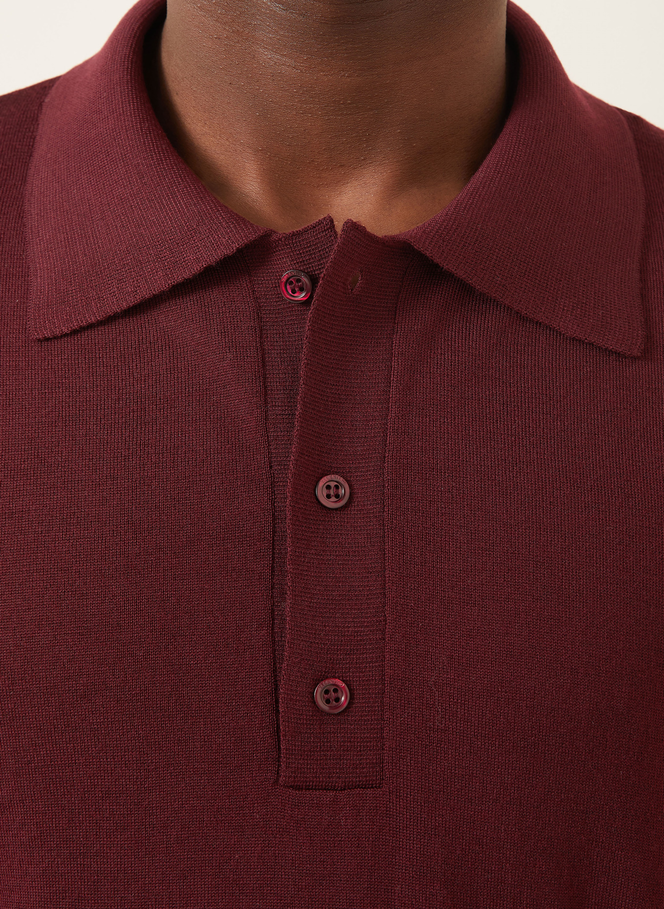 VALENTINO Strick-Poloshirt: DUNKELROT