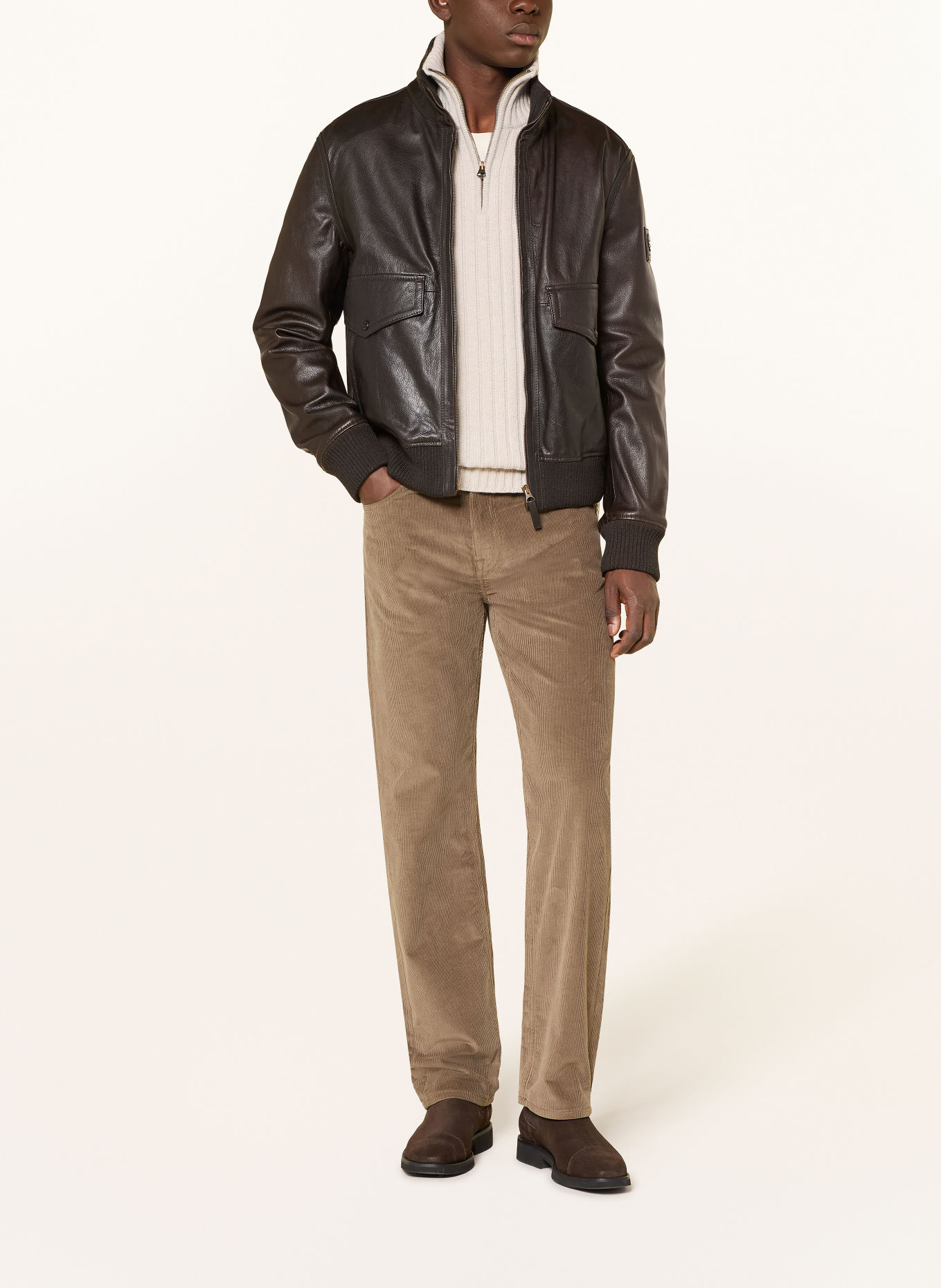 BELSTAFF Leren jas WINCHESTER: MARRON FONCÉ