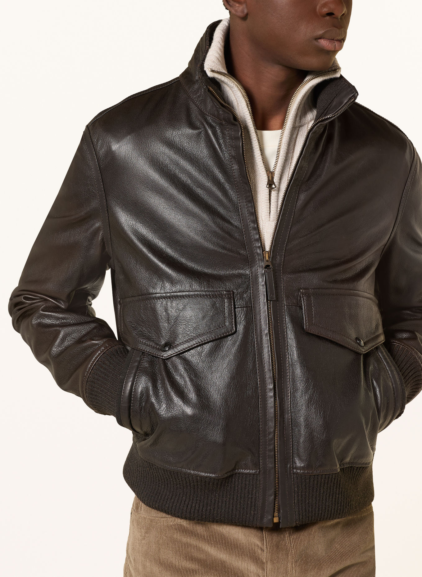 BELSTAFF Leren jas WINCHESTER: MARRON FONCÉ