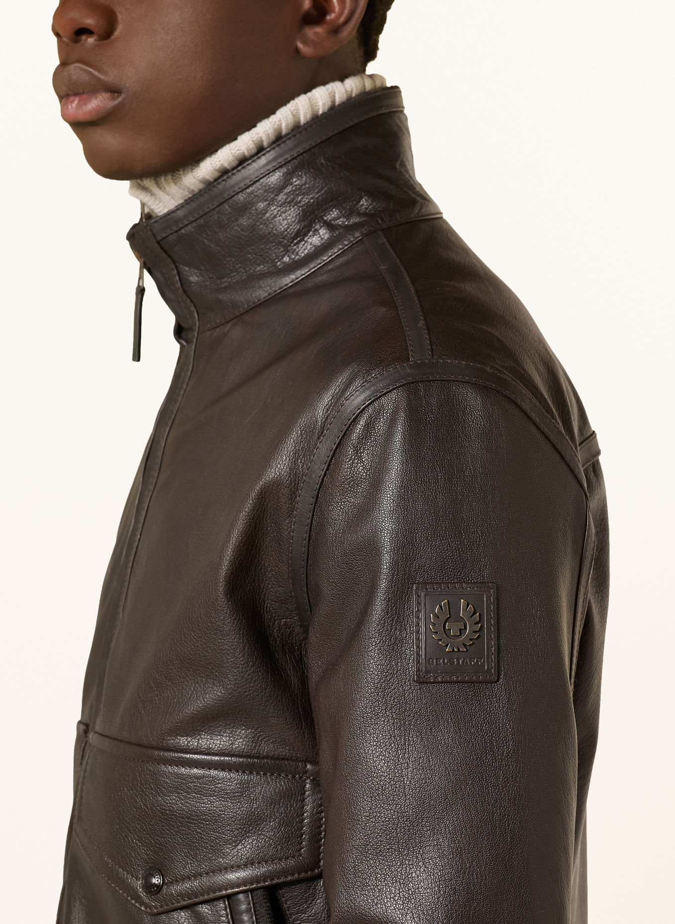 BELSTAFF Leren jas WINCHESTER: MARRON FONCÉ