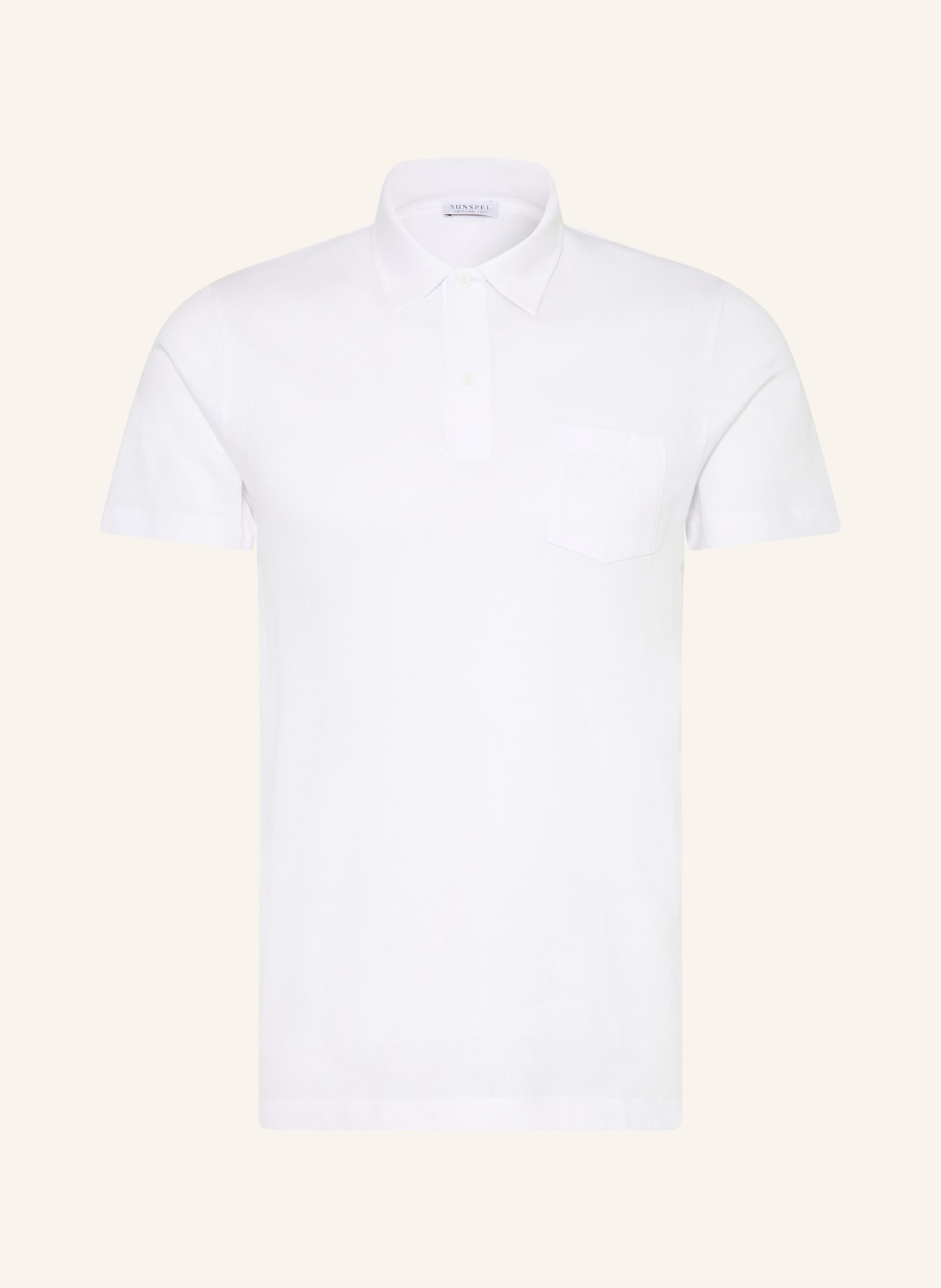 Sunspel Strick-Poloshirt RIVIERA: WEISS