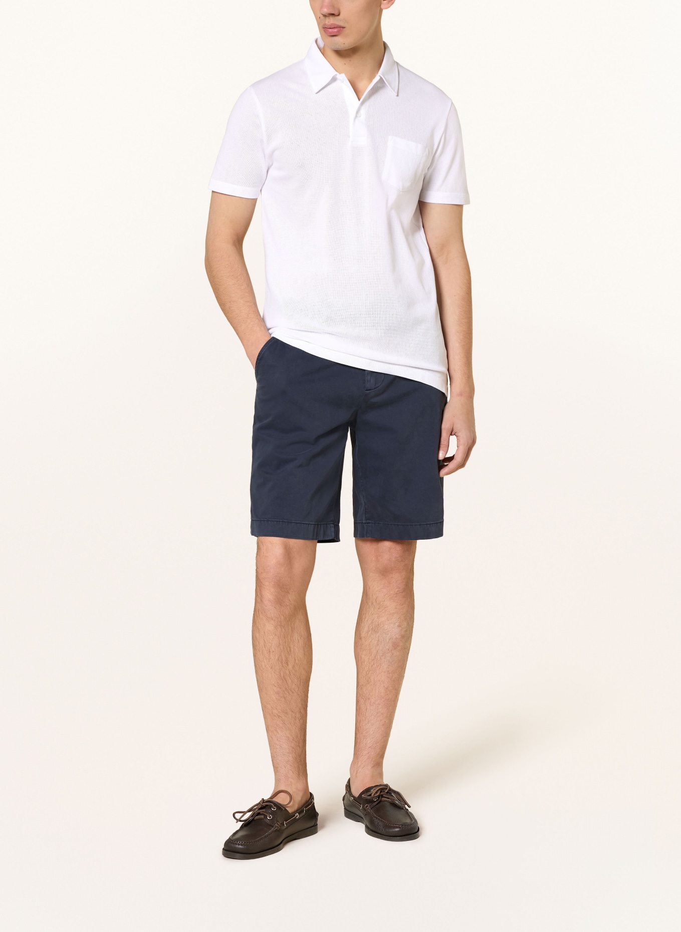 Sunspel Strick-Poloshirt RIVIERA: WEISS