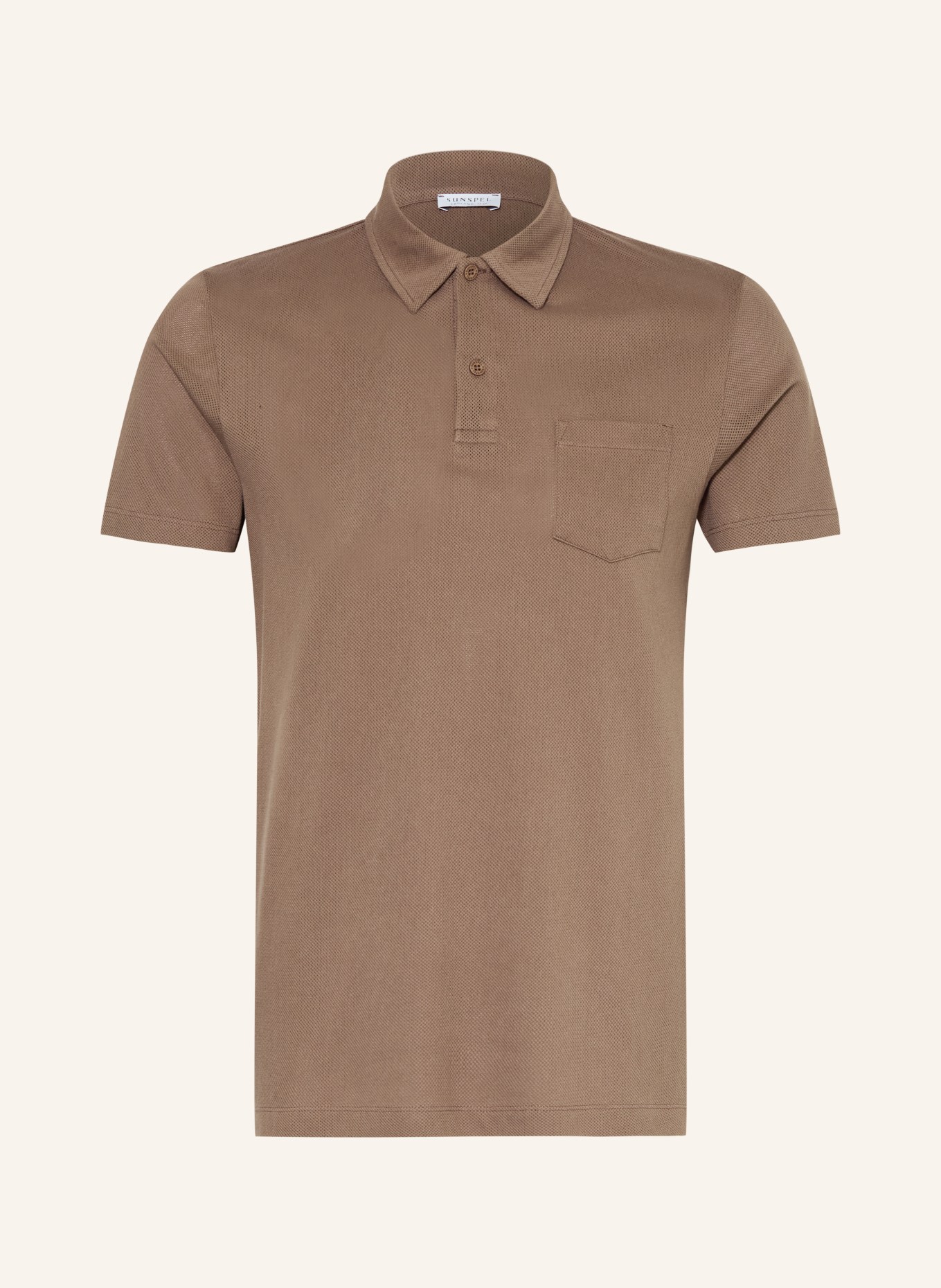 Sunspel Strick-Poloshirt RIVIERA: TAUPE