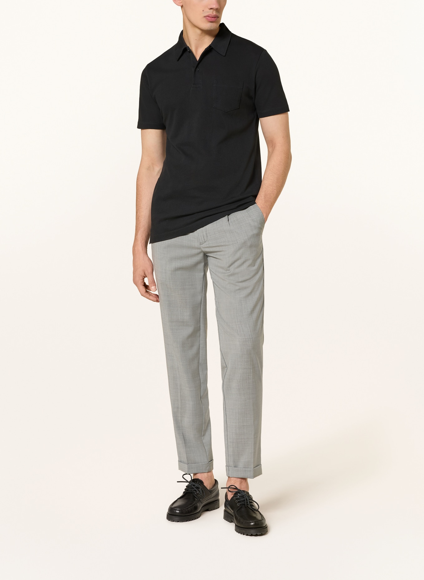 Sunspel Strick-Poloshirt RIVIERA: SCHWARZ