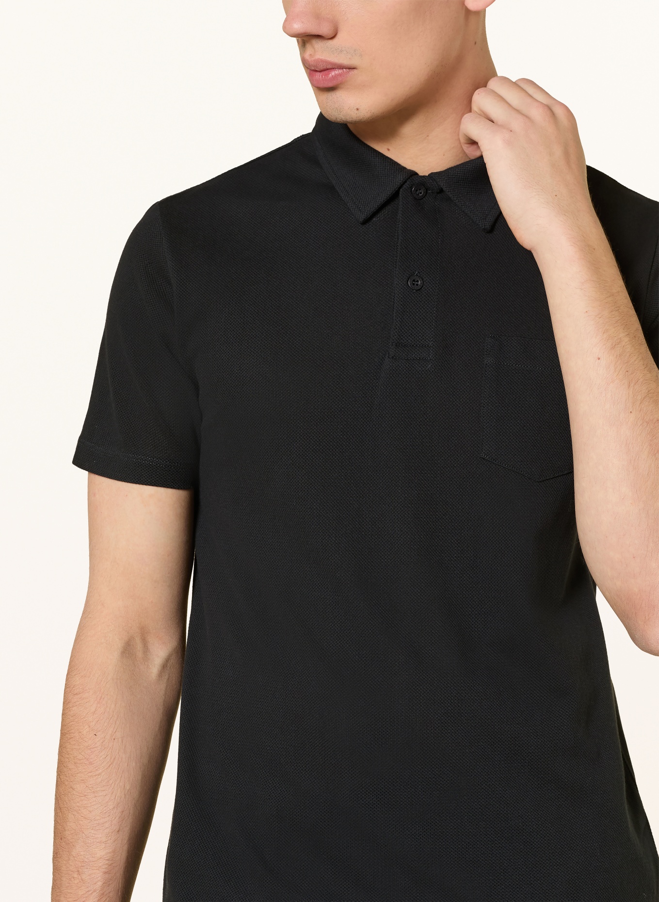 Sunspel Strick-Poloshirt RIVIERA: SCHWARZ