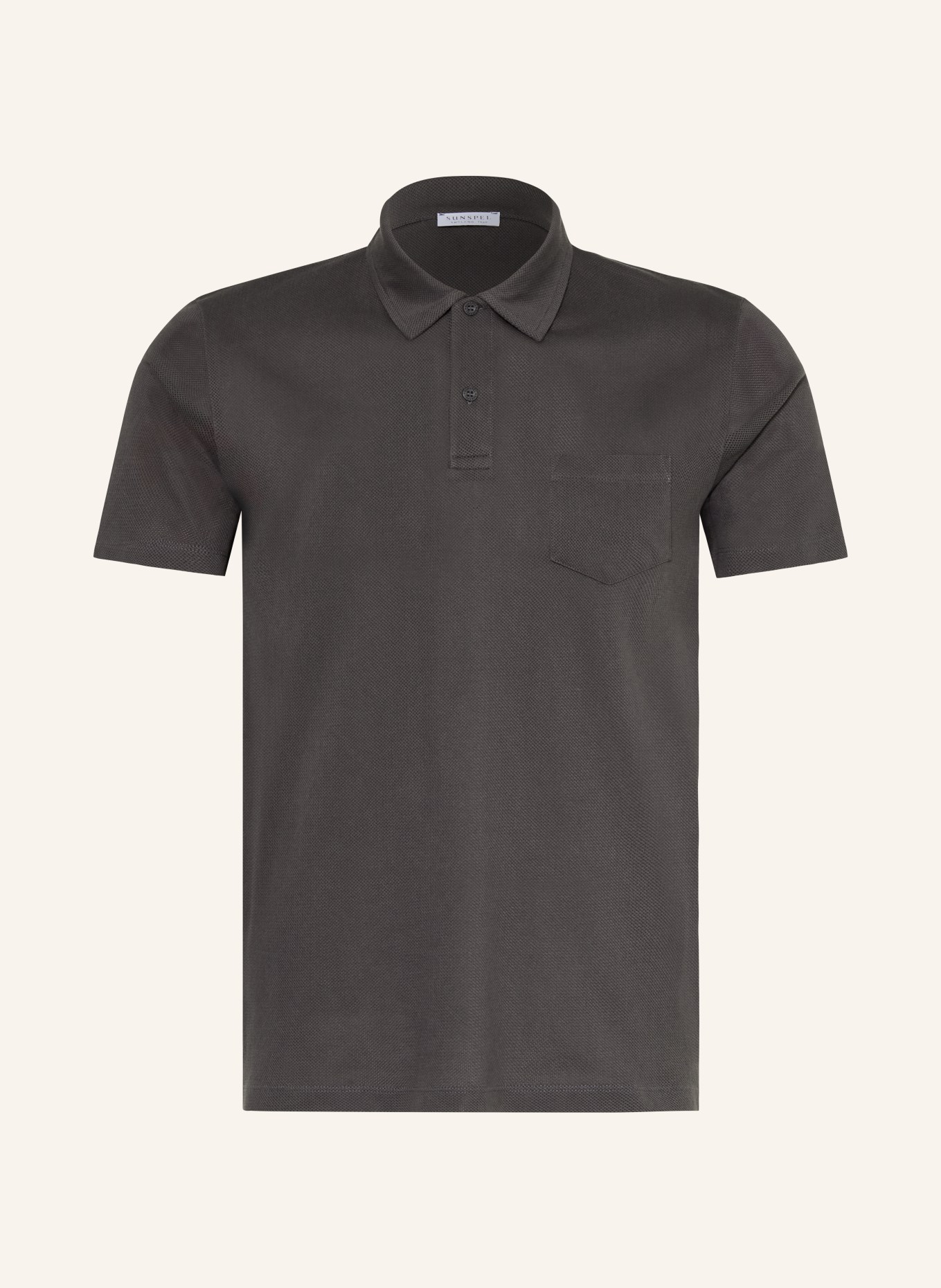Sunspel Strick-Poloshirt RIVIERA: DUNKELGRAU