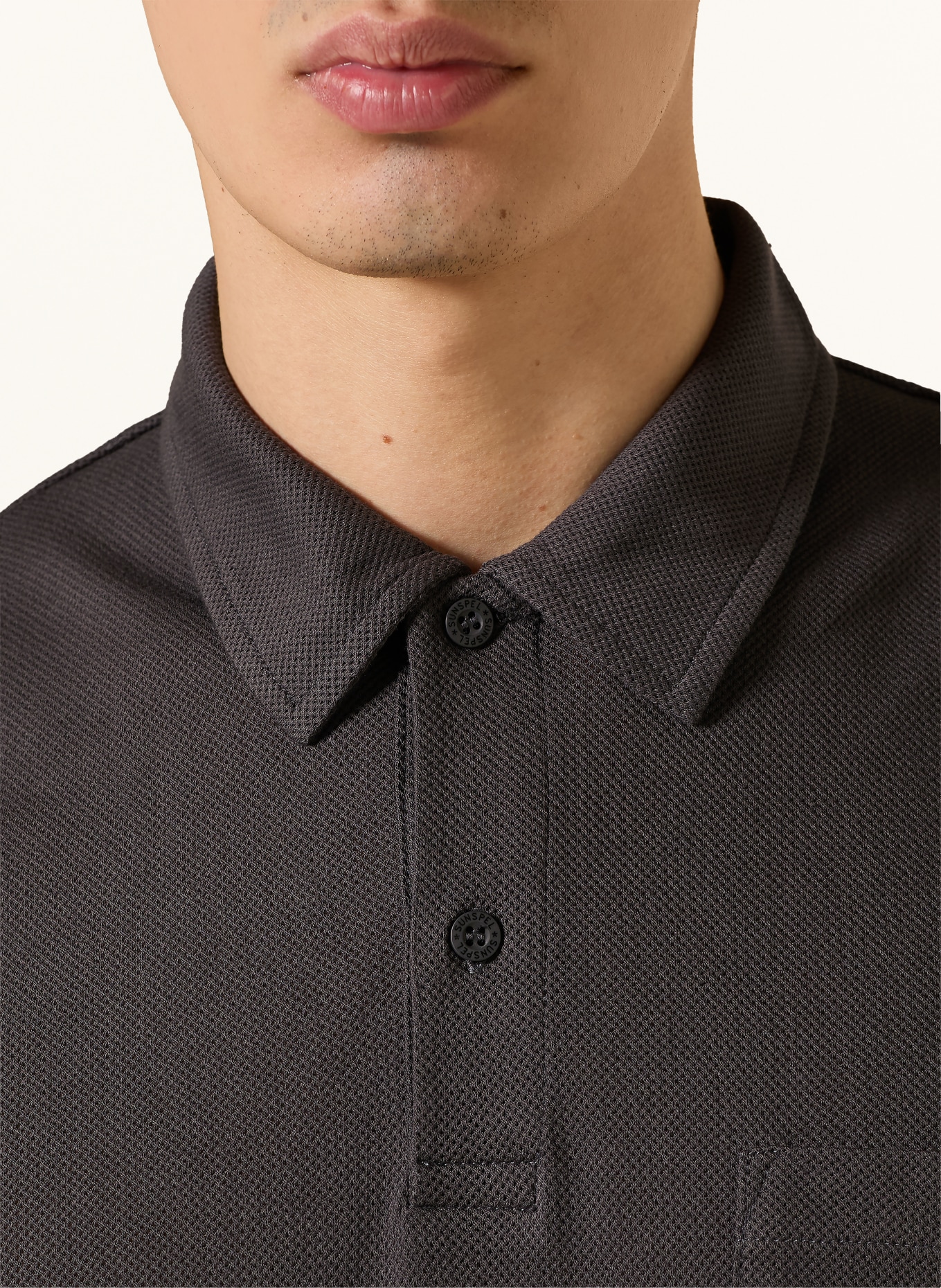 Sunspel Strick-Poloshirt RIVIERA: DUNKELGRAU