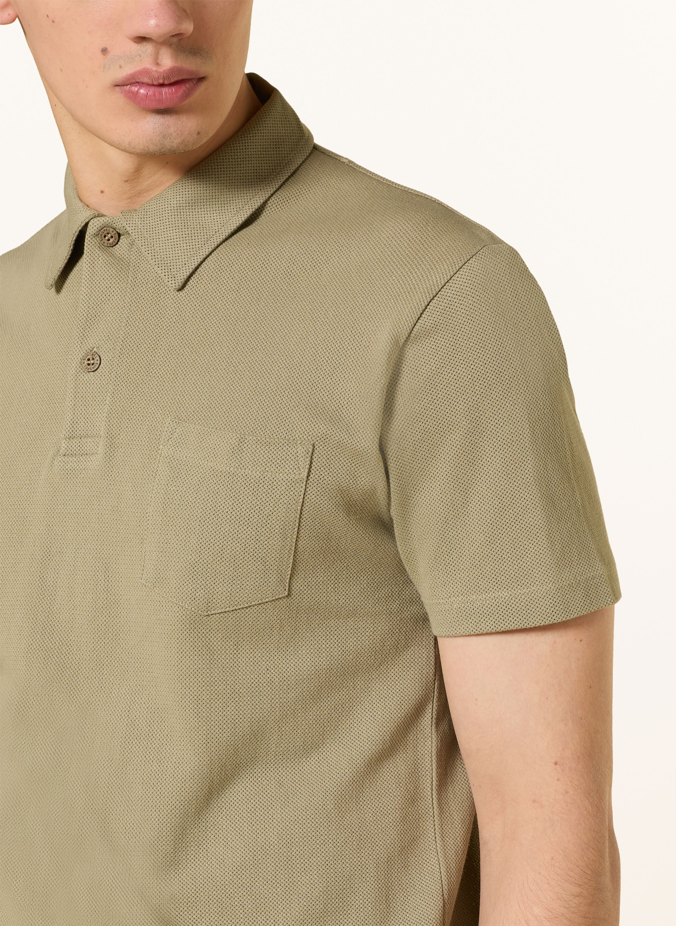 Sunspel Strick-Poloshirt RIVIERA: OLIV