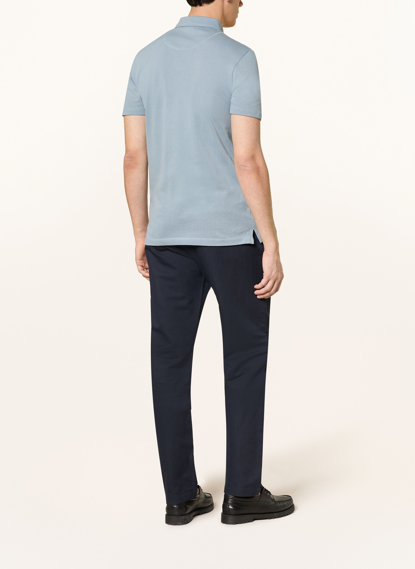 Sunspel Strick-Poloshirt RIVIERA: BLAUGRAU