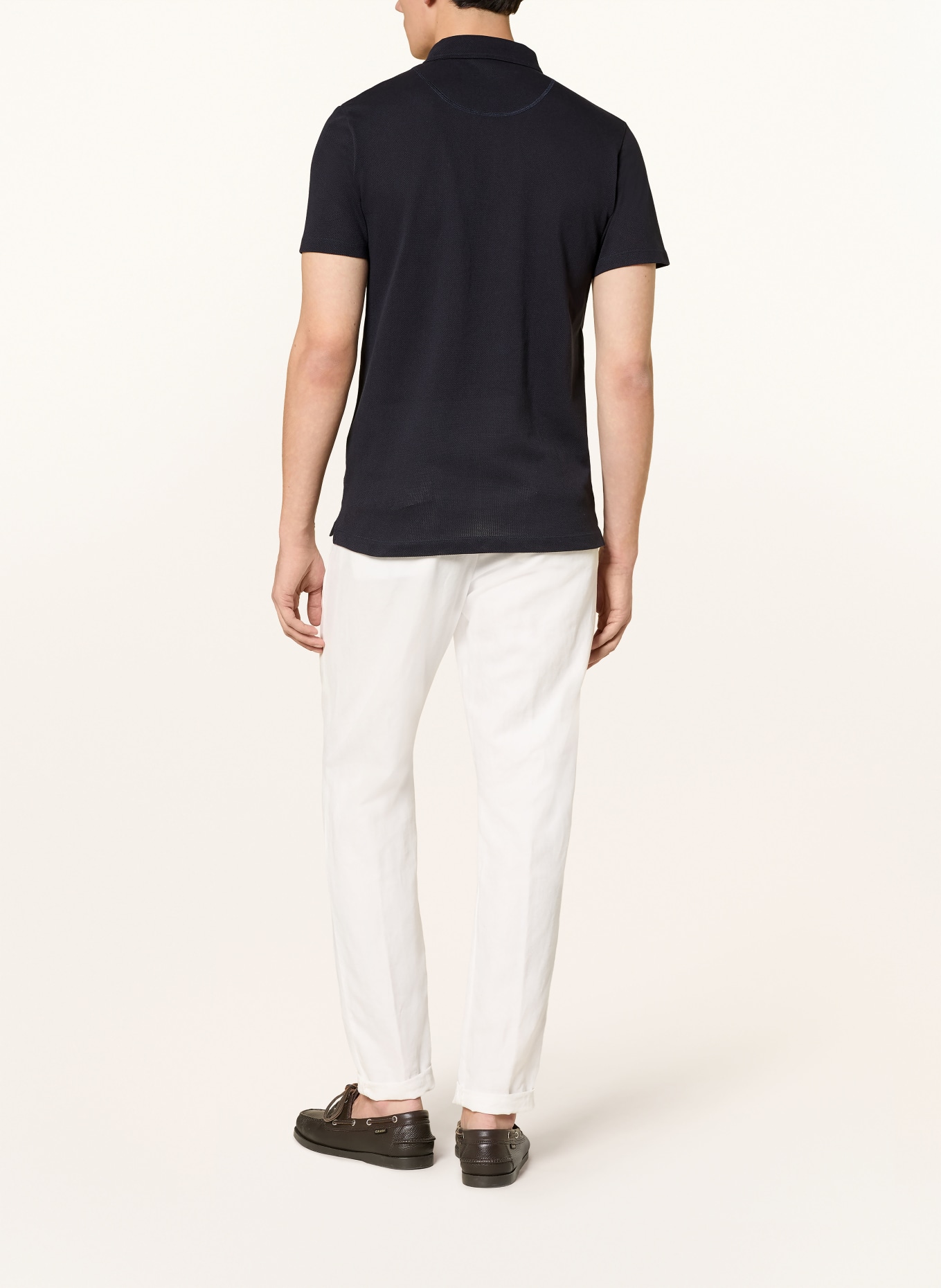 Sunspel Strick-Poloshirt RIVIERA: DUNKELBLAU